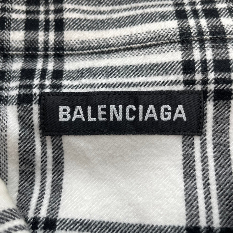 BALENCIAGA/Flannel Shirt/41/Cotton/WHT/Plaid/OPEN SLEEVE