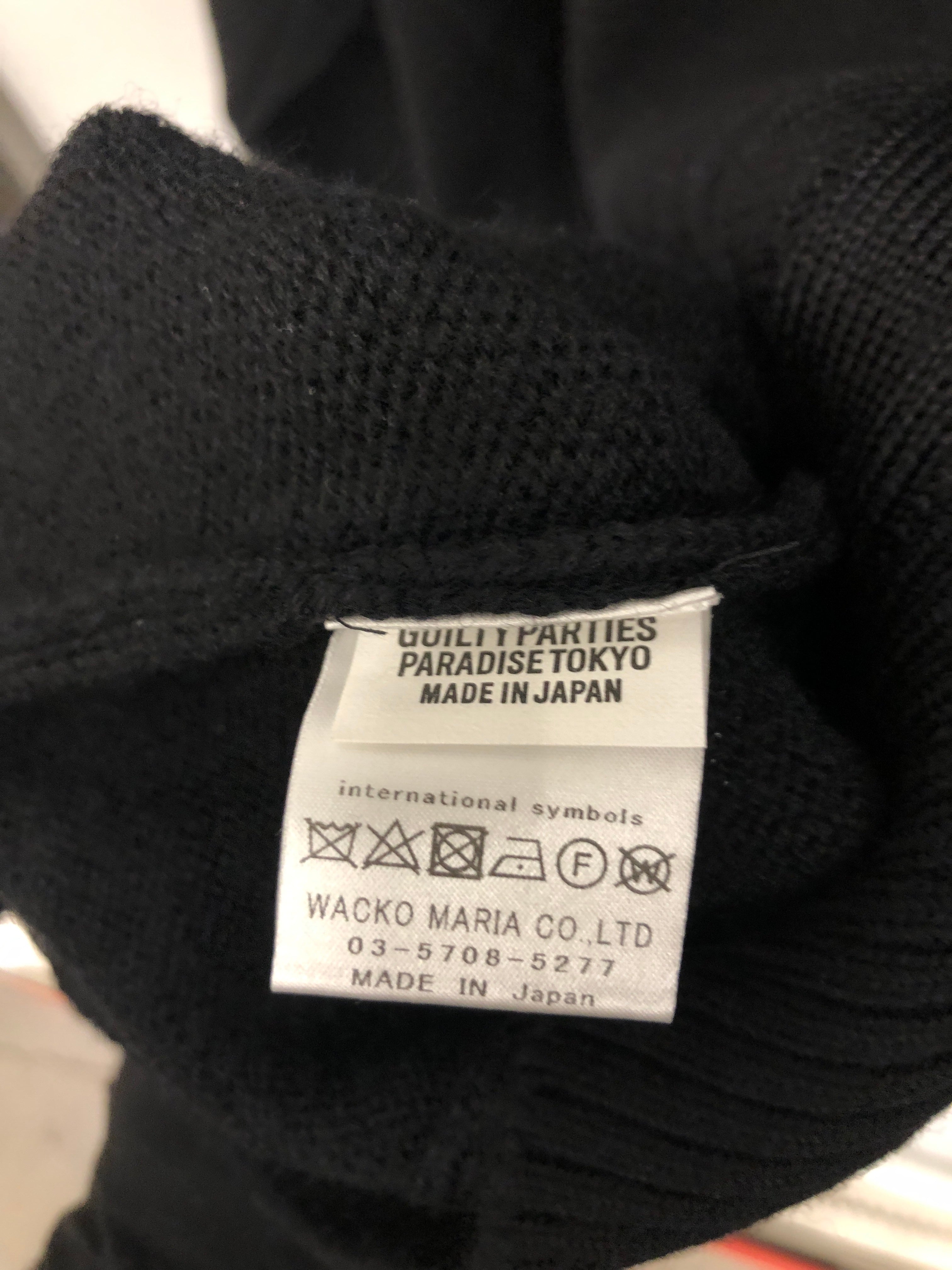 WACKO MARIA/Cardigan/M/Wool/BLK/High Times w/ Leaf Embroidery view 5
