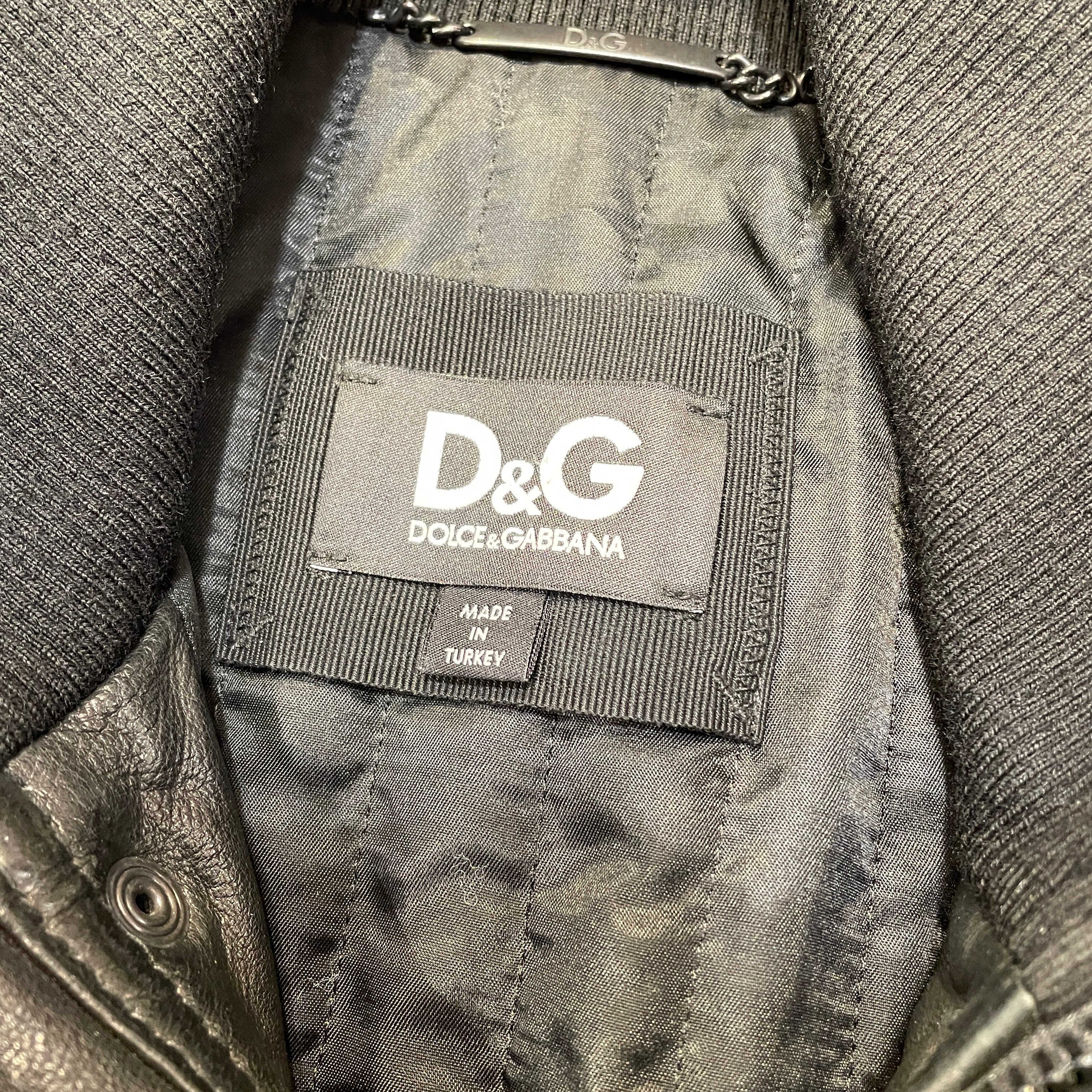 DOLCE&GABBANA/Leather Jkt/48/Leather/BLK/AW 96 view 3