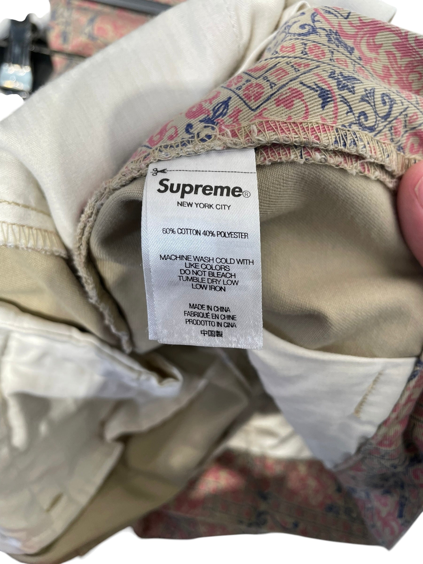 Supreme/Straight Pants/M/Cotton/BEG/Floral Pattern/ view 4