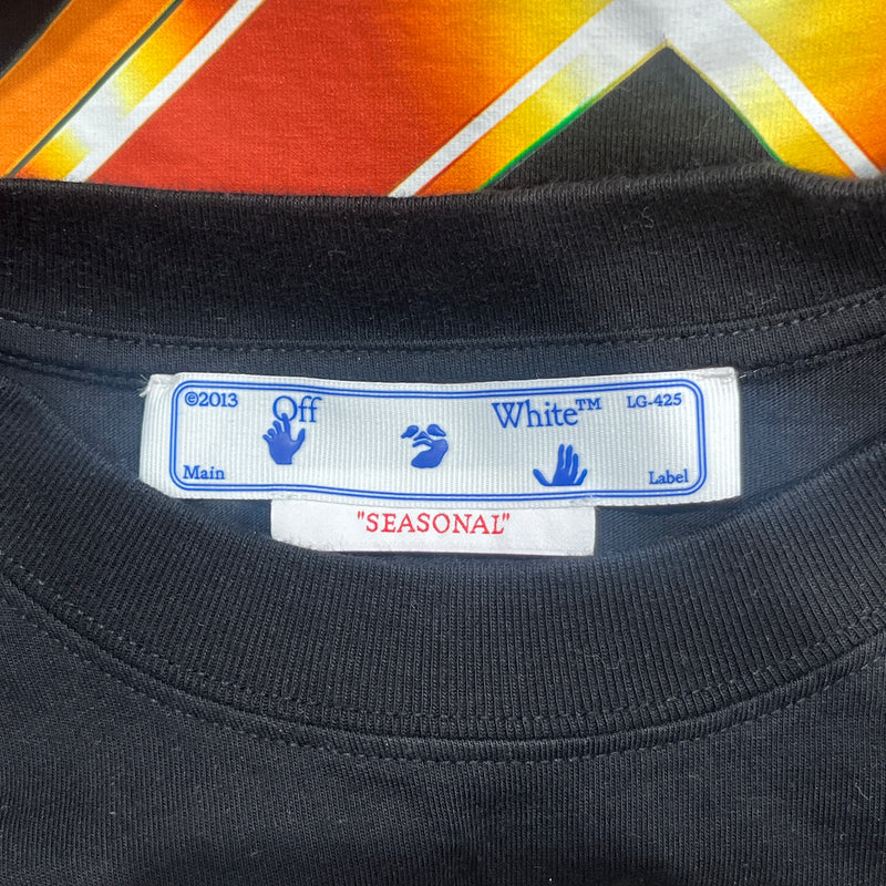 OFF-WHITE/T-Shirt/XS/Cotton/BLK/Seasonal Gold Logo Tee