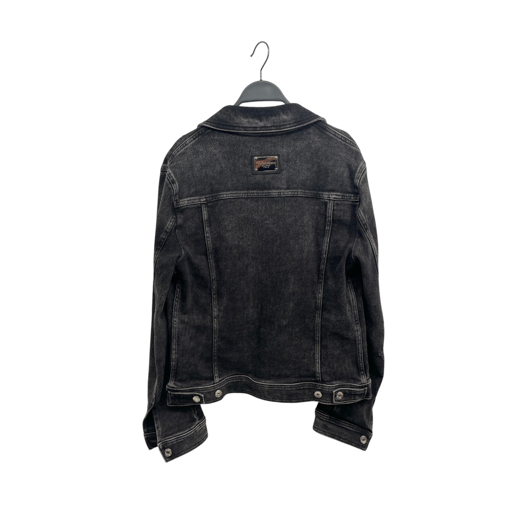 DOLCE&GABBANA/Denim Jkt/50/Cotton/BLK/SPRAY PAINT DENIM view 2