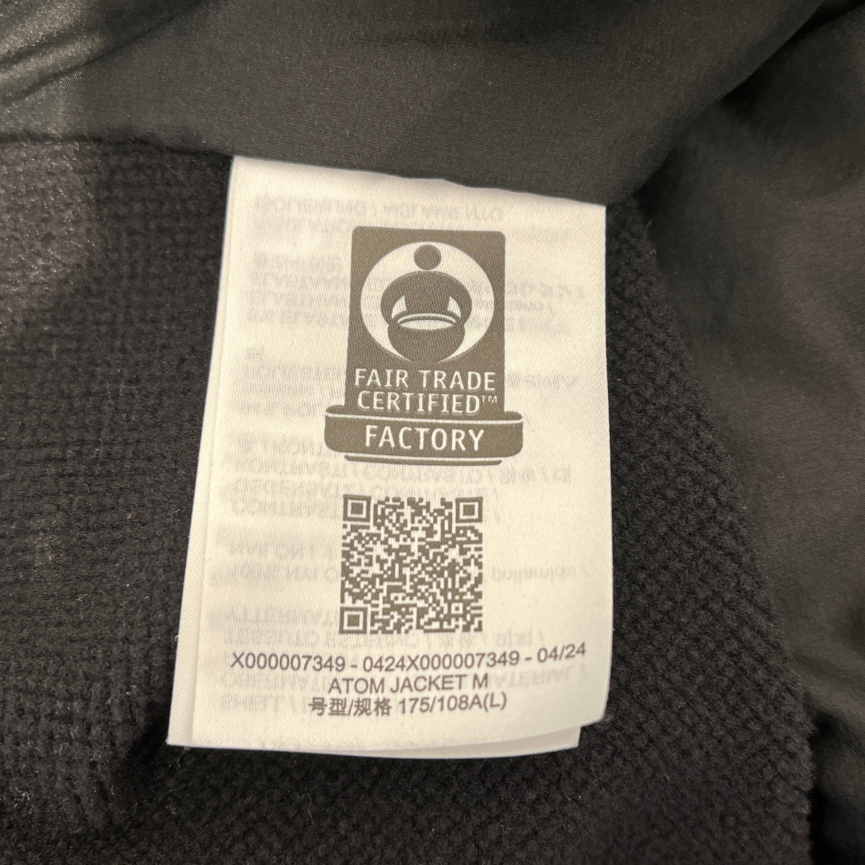 ARC'TERYX/Jacket/L/Nylon/BLK/Atom Lt Jacket view 4