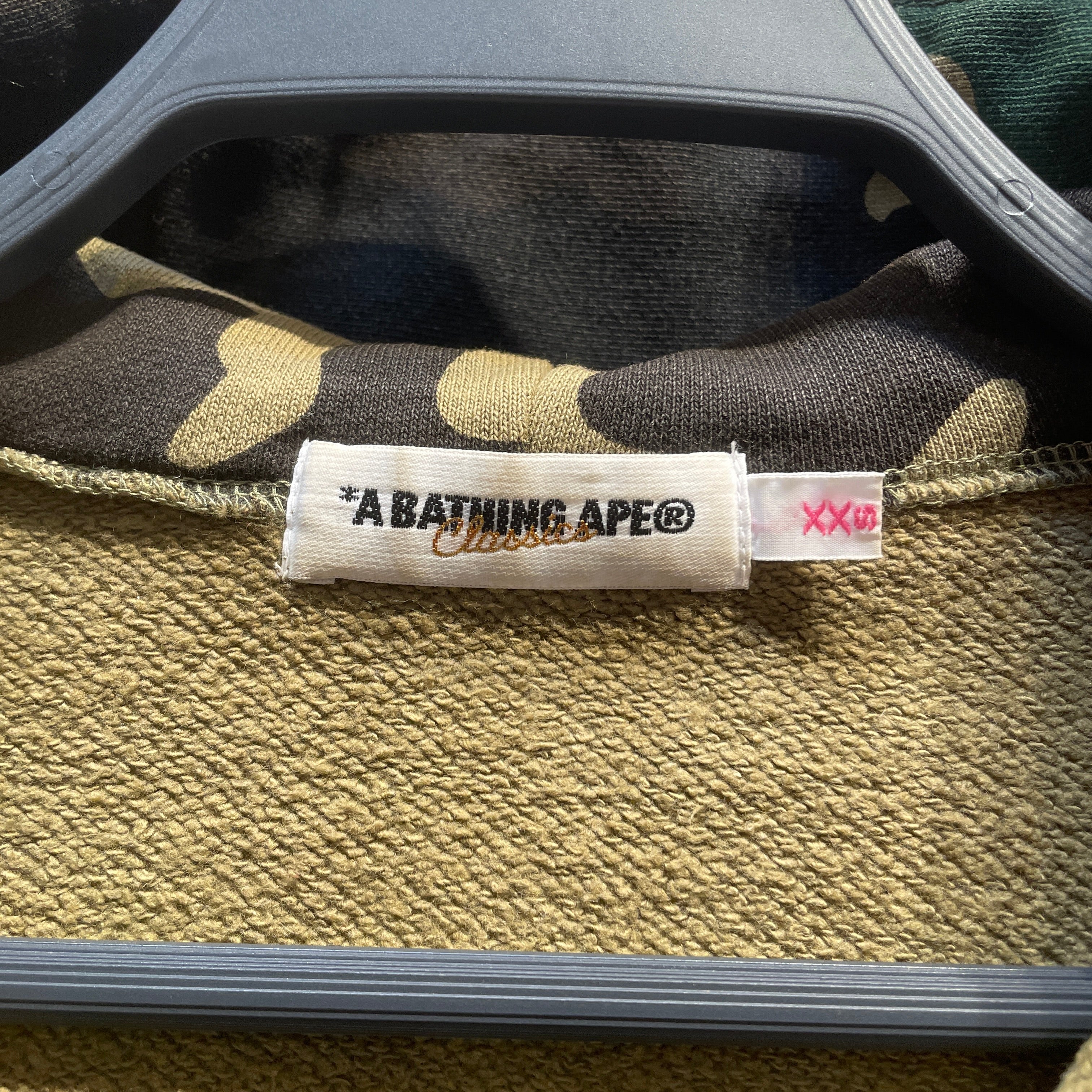 A BATHING APE/Zip Up Hoodie/XXS/Camouflage/Cotton/GRN/ view 3