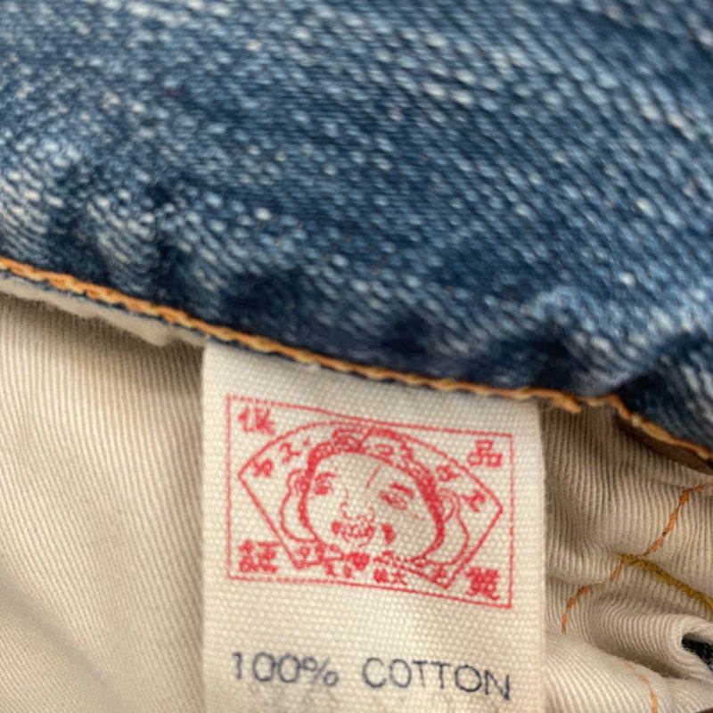 EVISU/Straight Pants/28/Denim/BLU/Button Fly/EVISU LIGHT BLUE WASH
