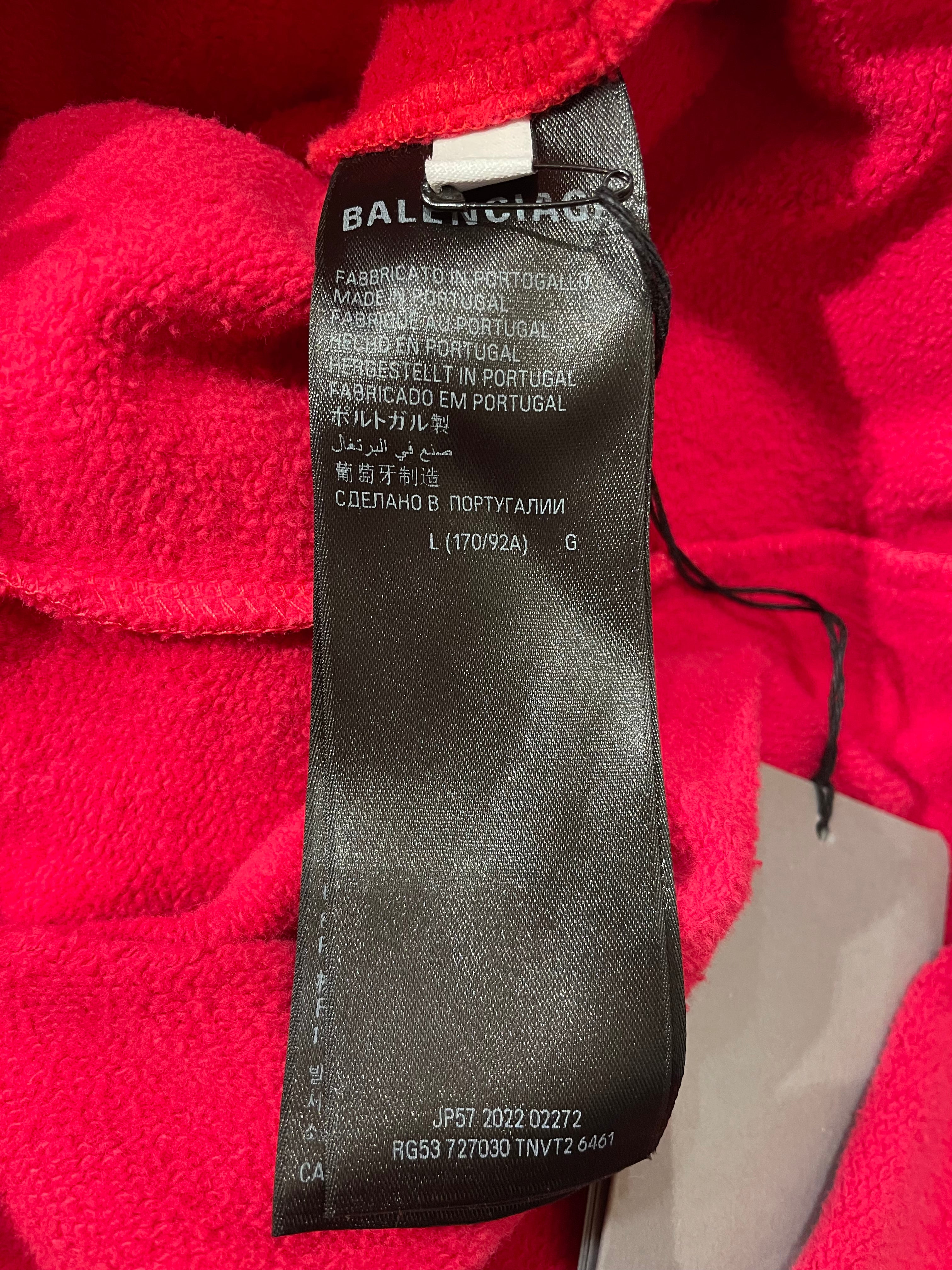BALENCIAGA/Hoodie/L/Cotton/RED/Red Split Hoodie Limited 26/50 view 4