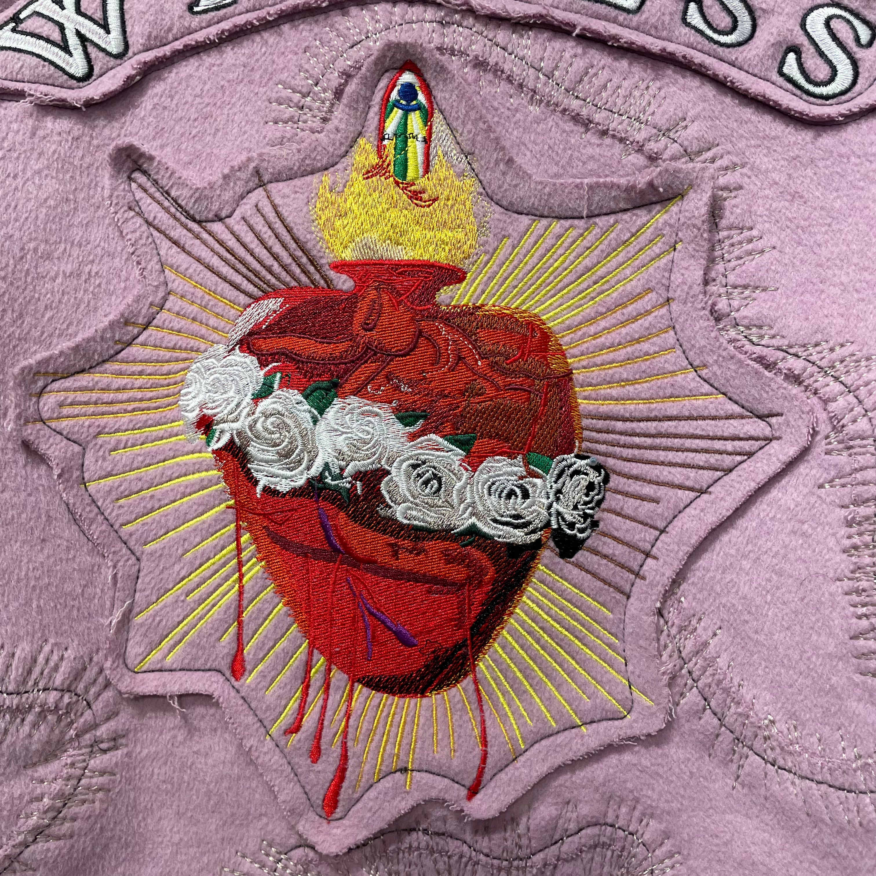WHO DECIDES WAR/Baseball Jkt/L/PPL/All Over Print/NAMESAKE EMBROIDERED VARSITY view 4