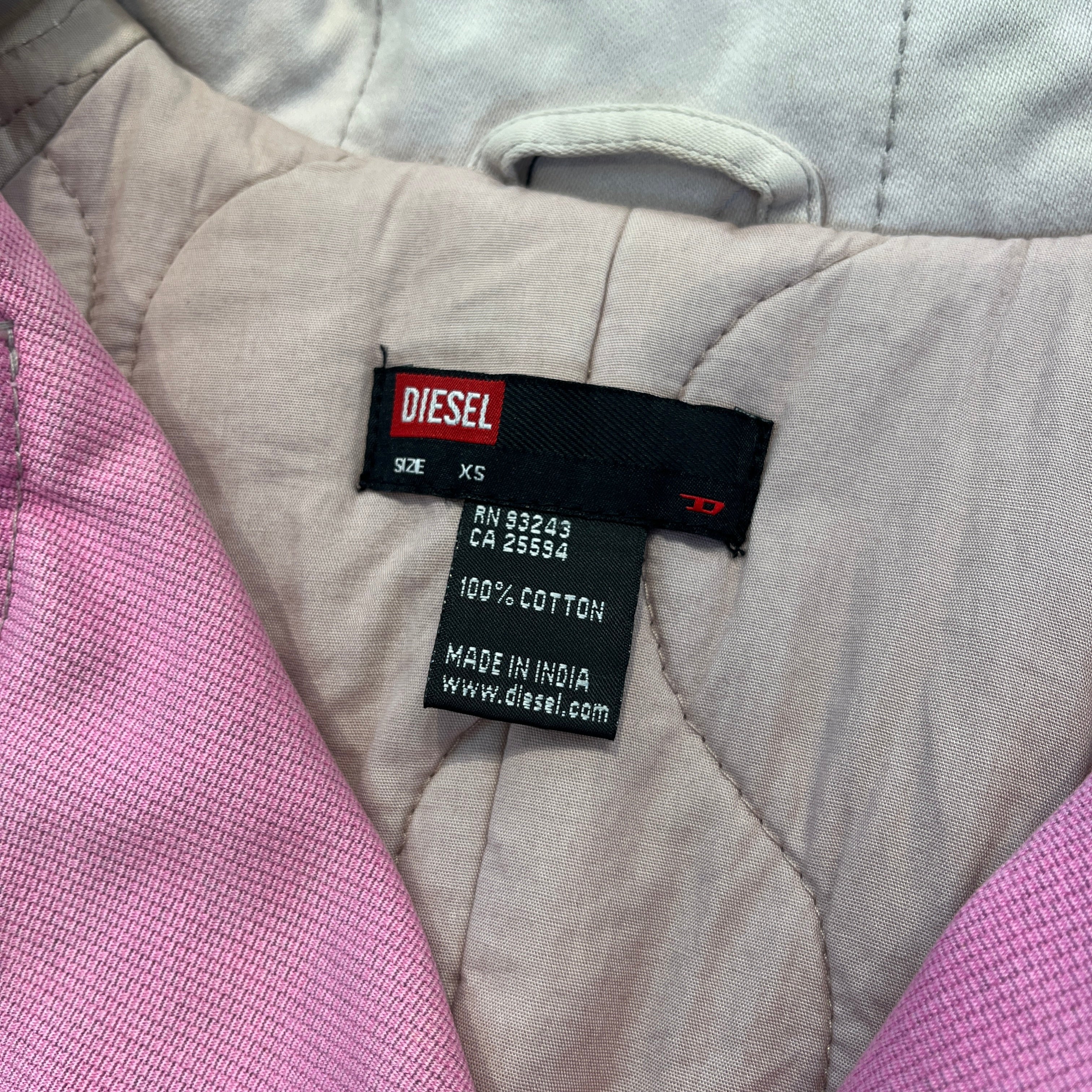 DIESEL/Coat/XS/Cotton/PPL/DENIM TRENCH PINK PURPLE view 3