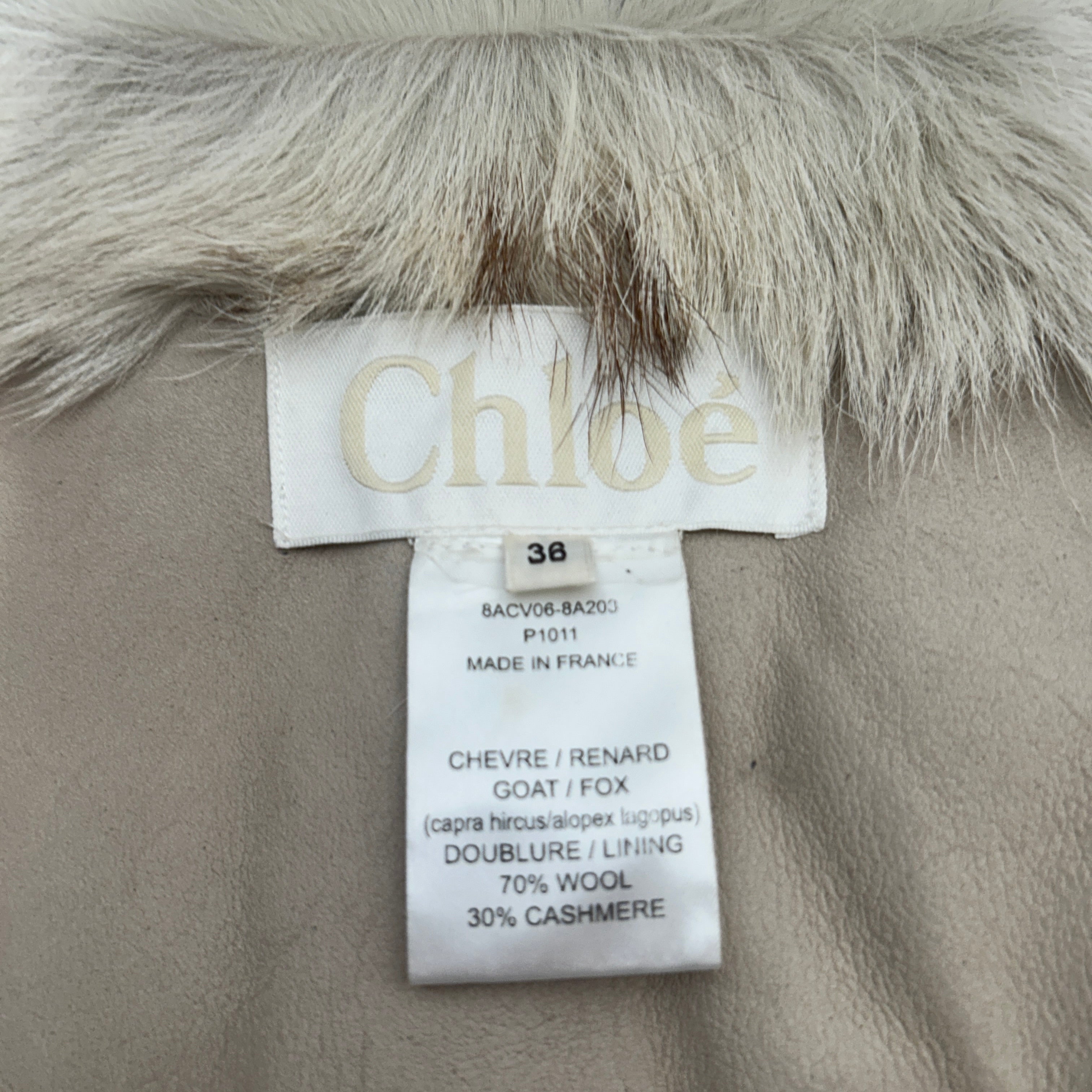 Chloe/Jacket/36/Fur/CRM/goat/fox fur view 3