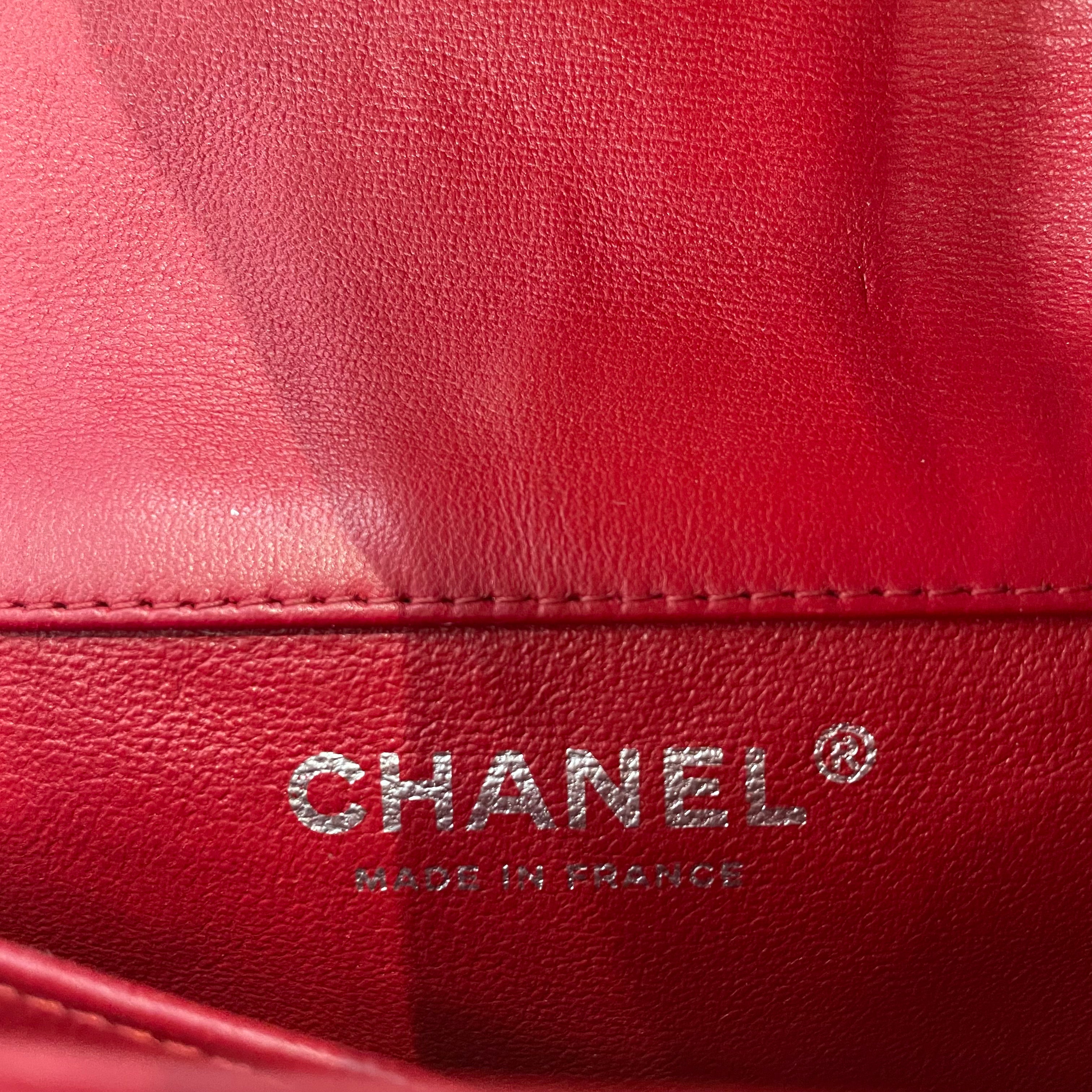 CHANEL/Cross Body Bag/Leather/RED/classic extra mini flap view 4