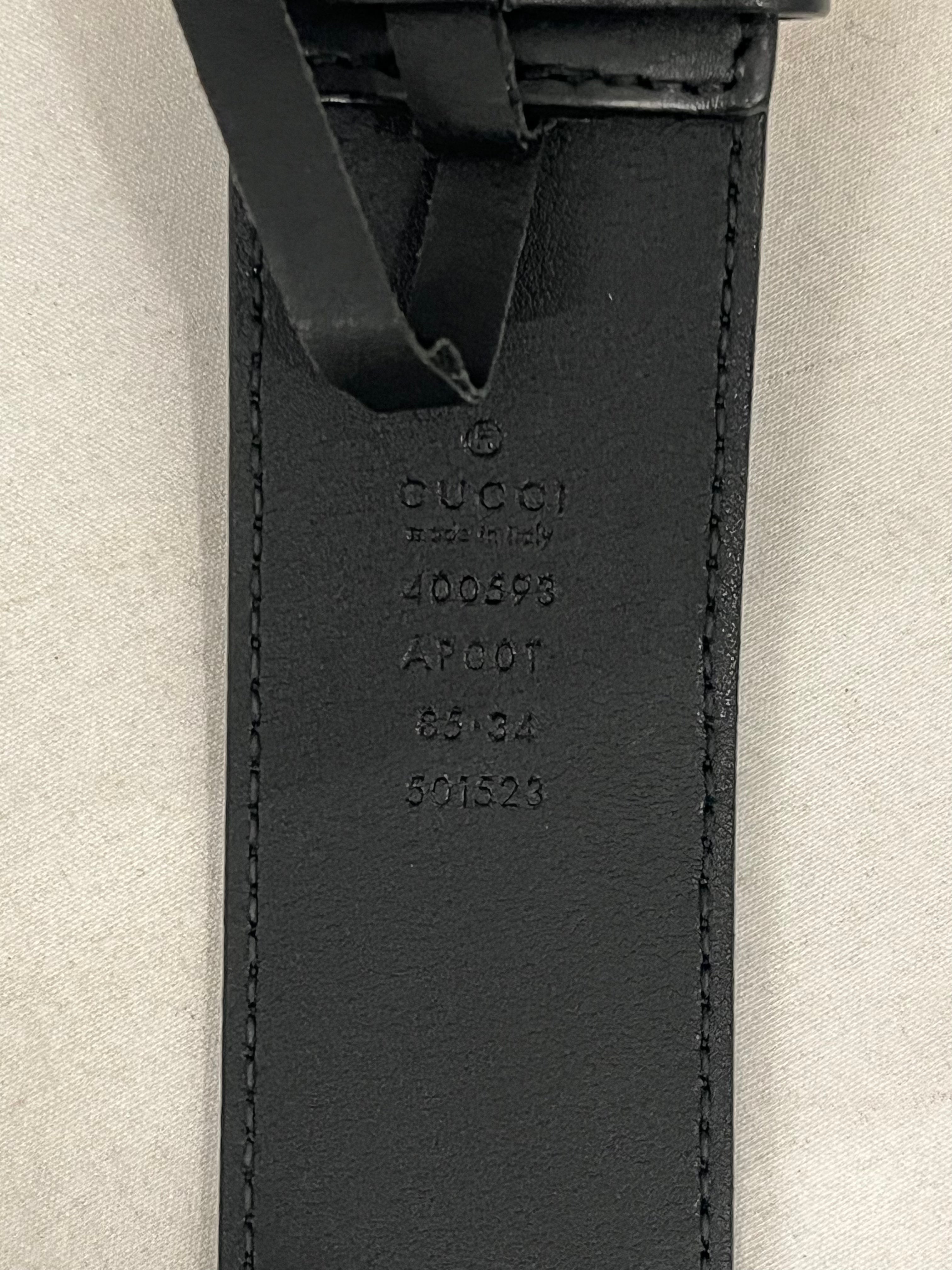 GUCCI/Belt/Leather/BLK/L's/GOLD GG LOGO LARGE view 3
