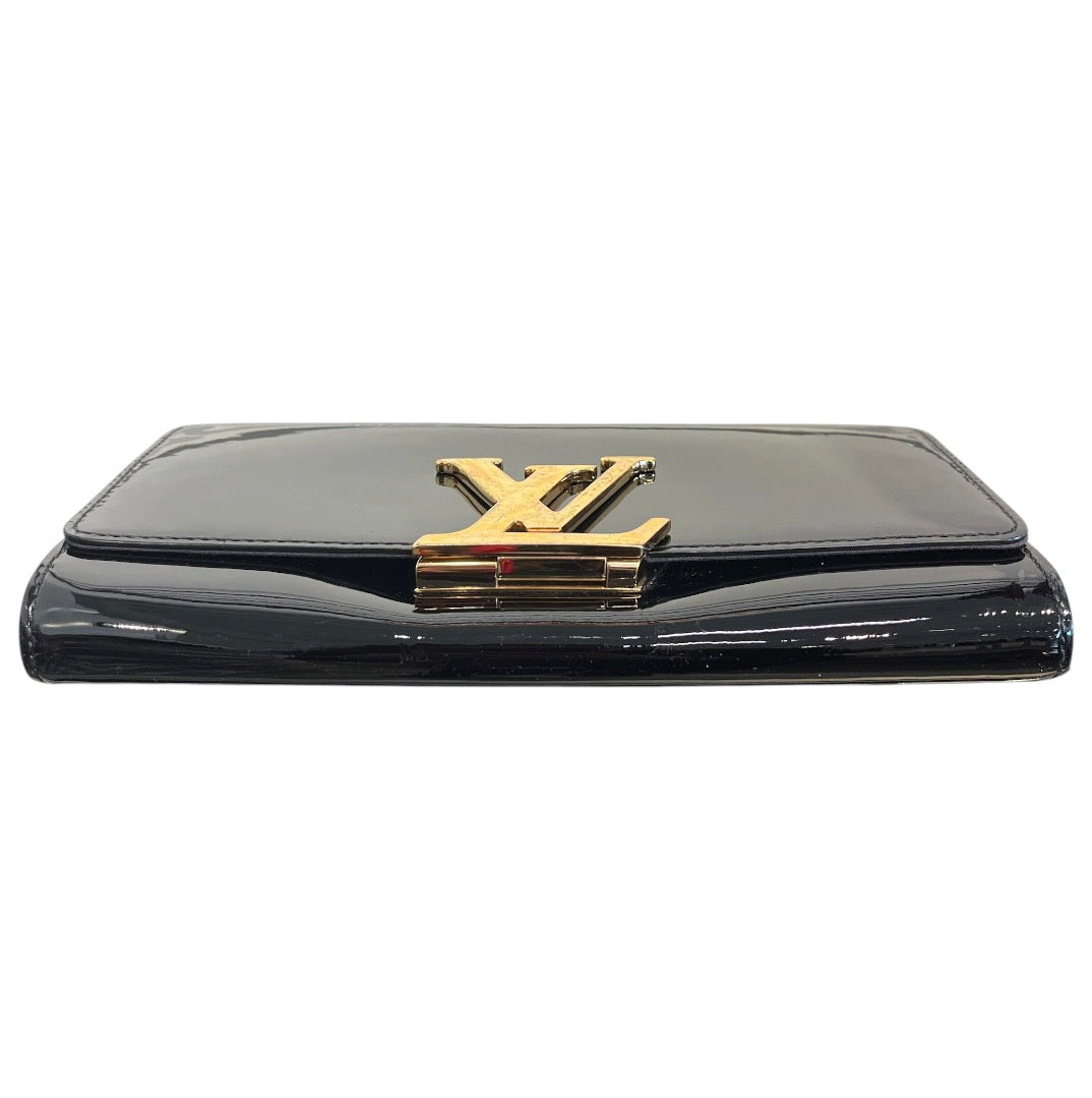 LOUIS VUITTON/Hand Bag/Leather/BLK/Vernis Patent Leather Louise view 3