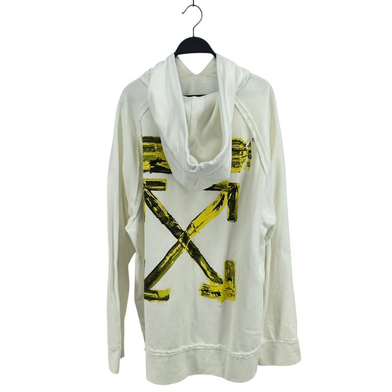 OFF-WHITE/Hoodie/M/Cotton/WHT/YELLOW PAINT ARROWS