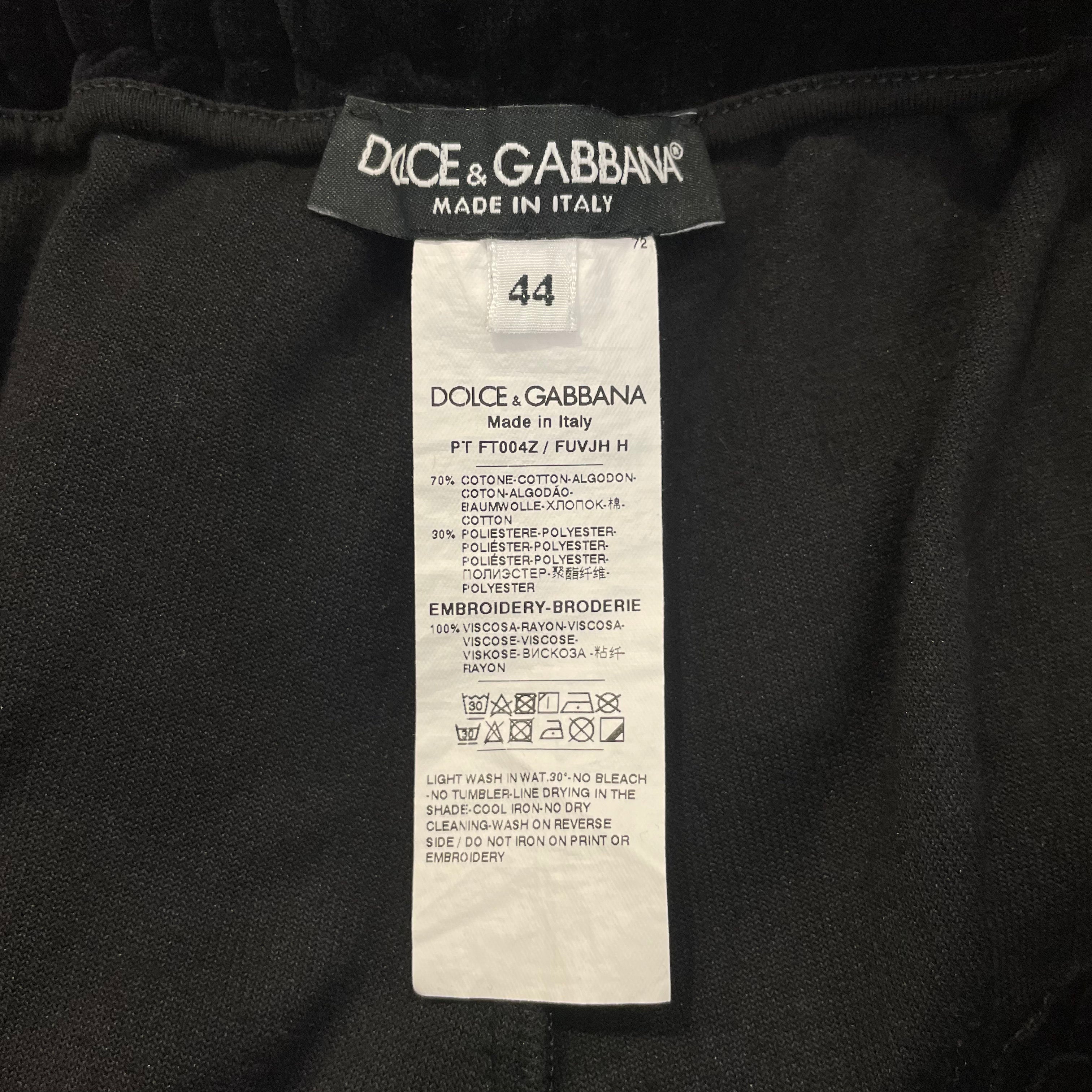 DOLCE&GABBANA/Cropped Pants/44/Cotton/BLK/D&G Vibe3 JTrack Pants view 3