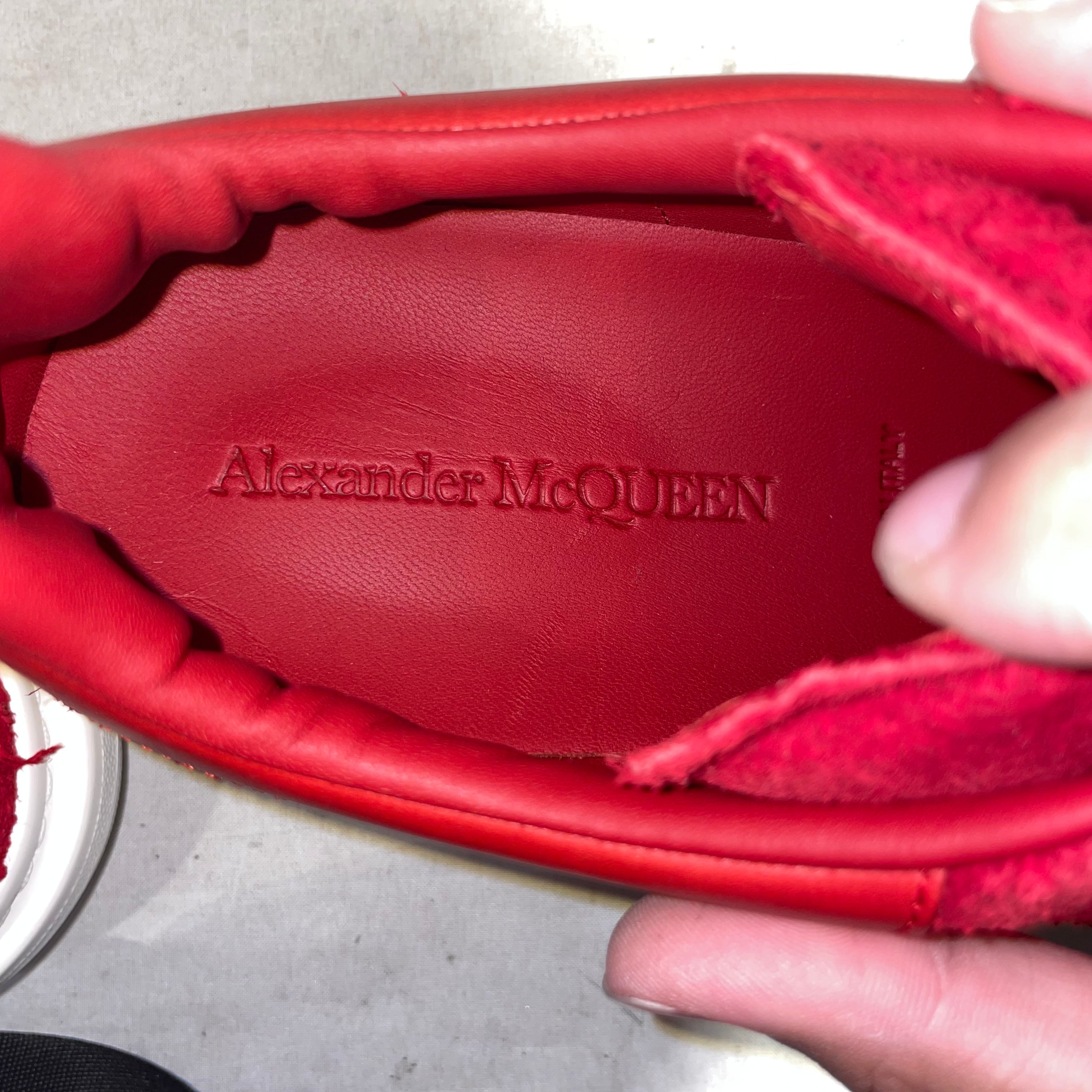 Alexander McQueen/Low-Sneakers/US 10/Leather/RED/grenade grainy leather view 3