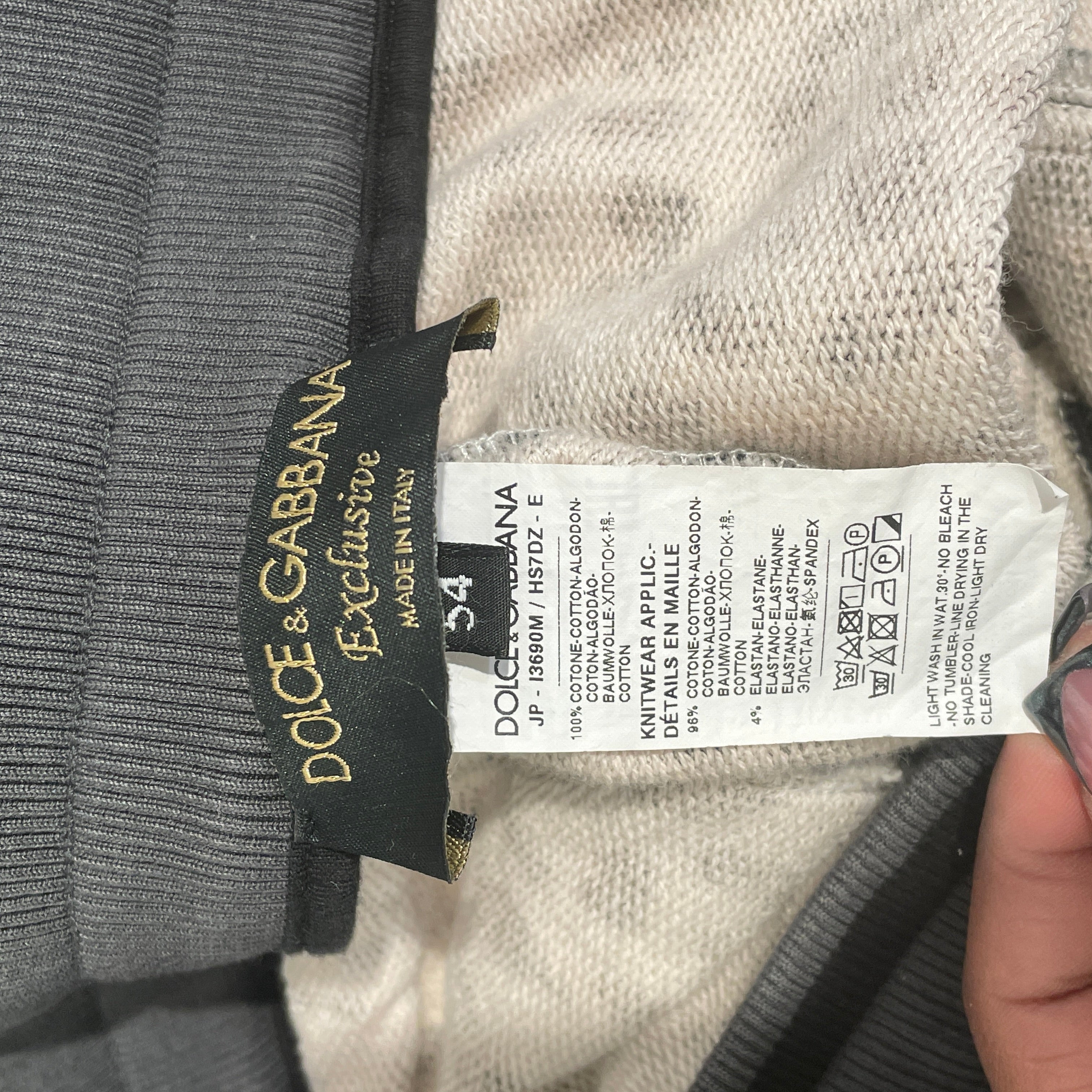 DOLCE&GABBANA/Pants/54/Cotton/GRY/Leopard/green stripe view 3