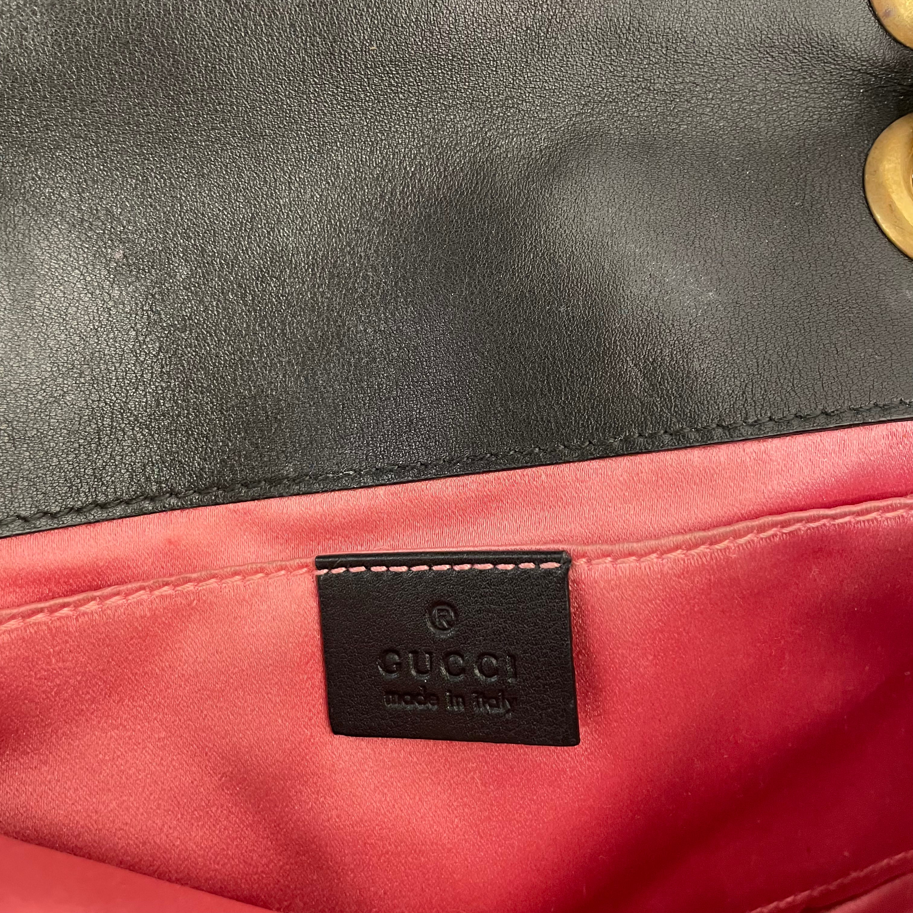 GUCCI/Cross Body Bag/Velour/BLK/marmont double gg view 9
