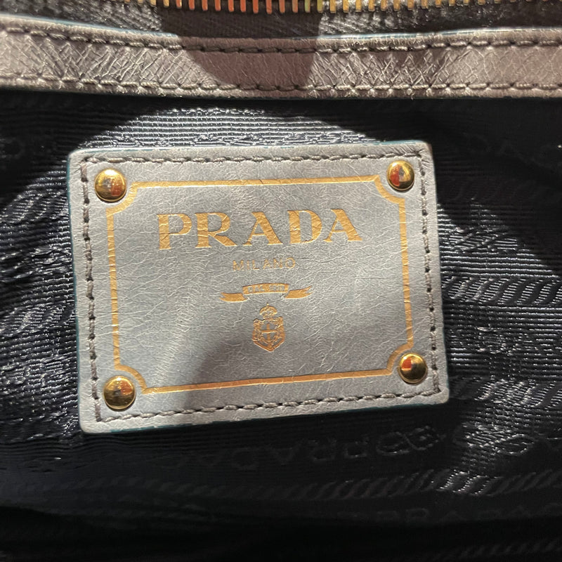 PRADA/Cross Body Bag/Leather/GRY/VITELLO