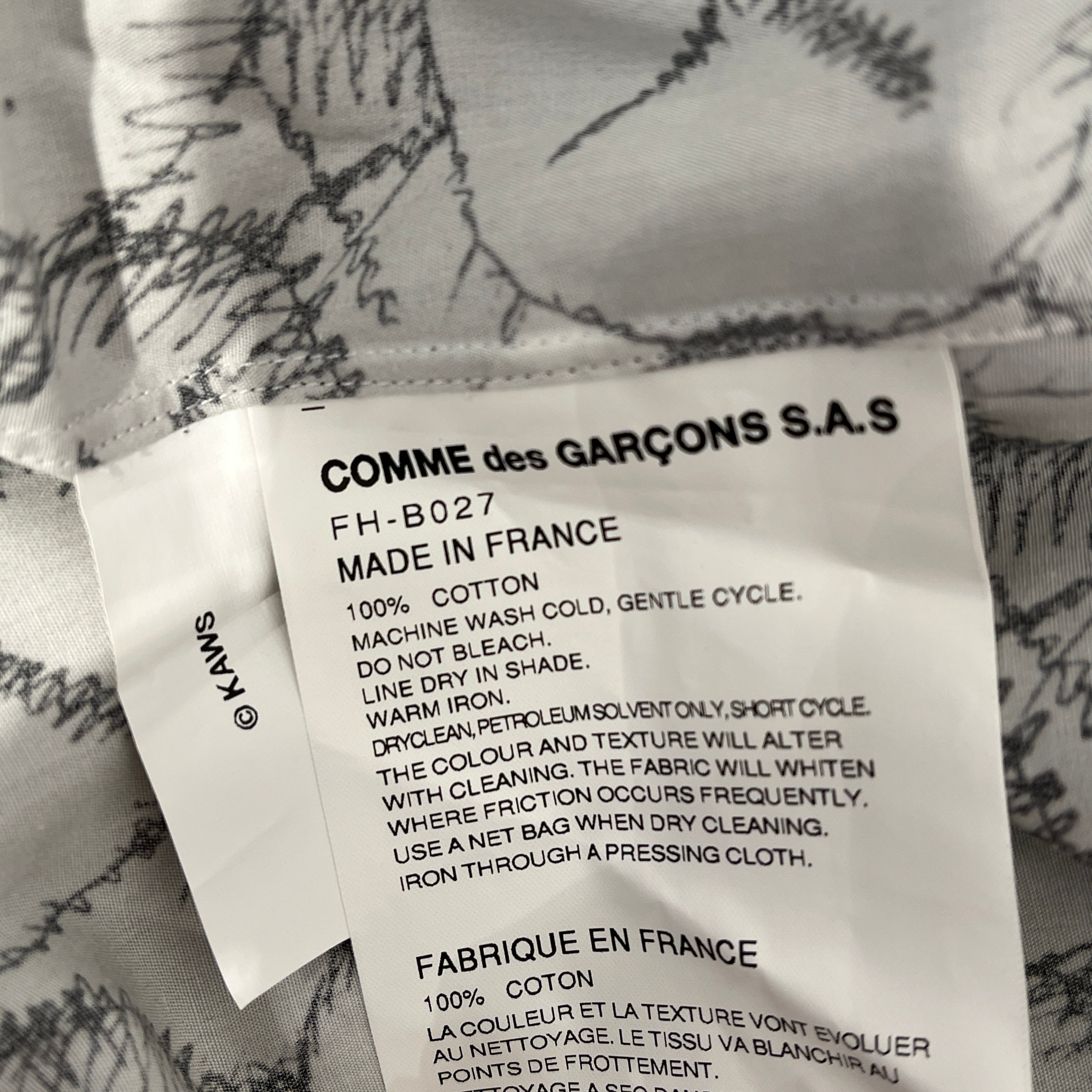 COMME des GARCONS SHIRT/KAWS/LS Shirt/S/Cotton/GRY/All Over Print/KAWS EYES view 4