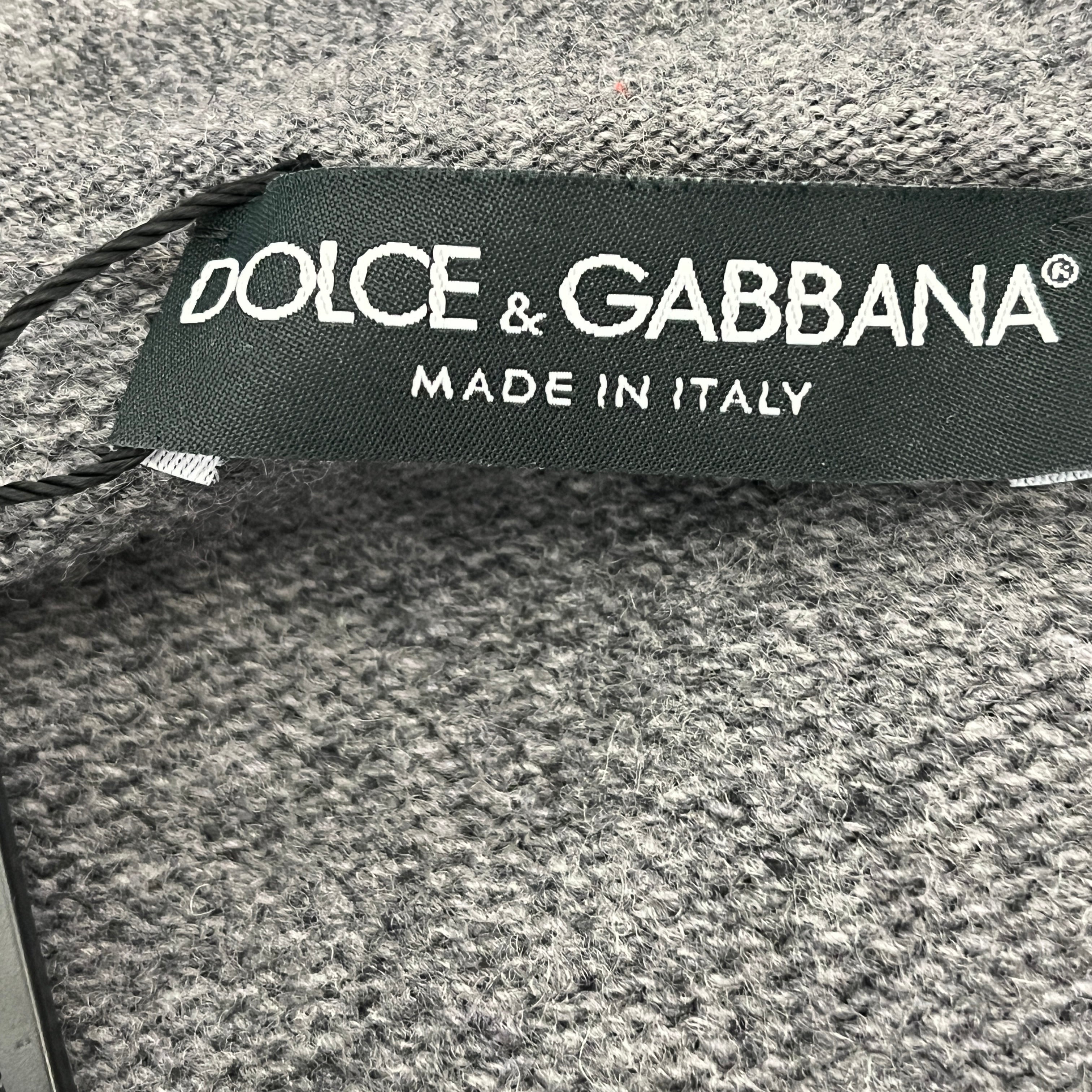 DOLCE&GABBANA/Sweater/48/Wool/GRY/v/neck 2toned grey/inside out view 4