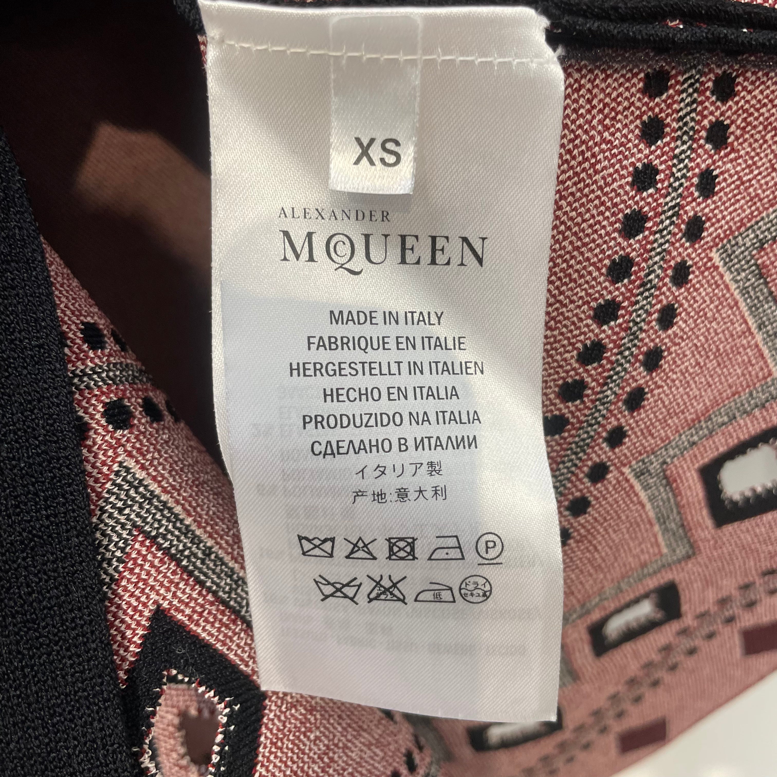 Alexander McQueen/Cardigan/XS/Border/Rayon/BLK/Red and Nude Borders view 4