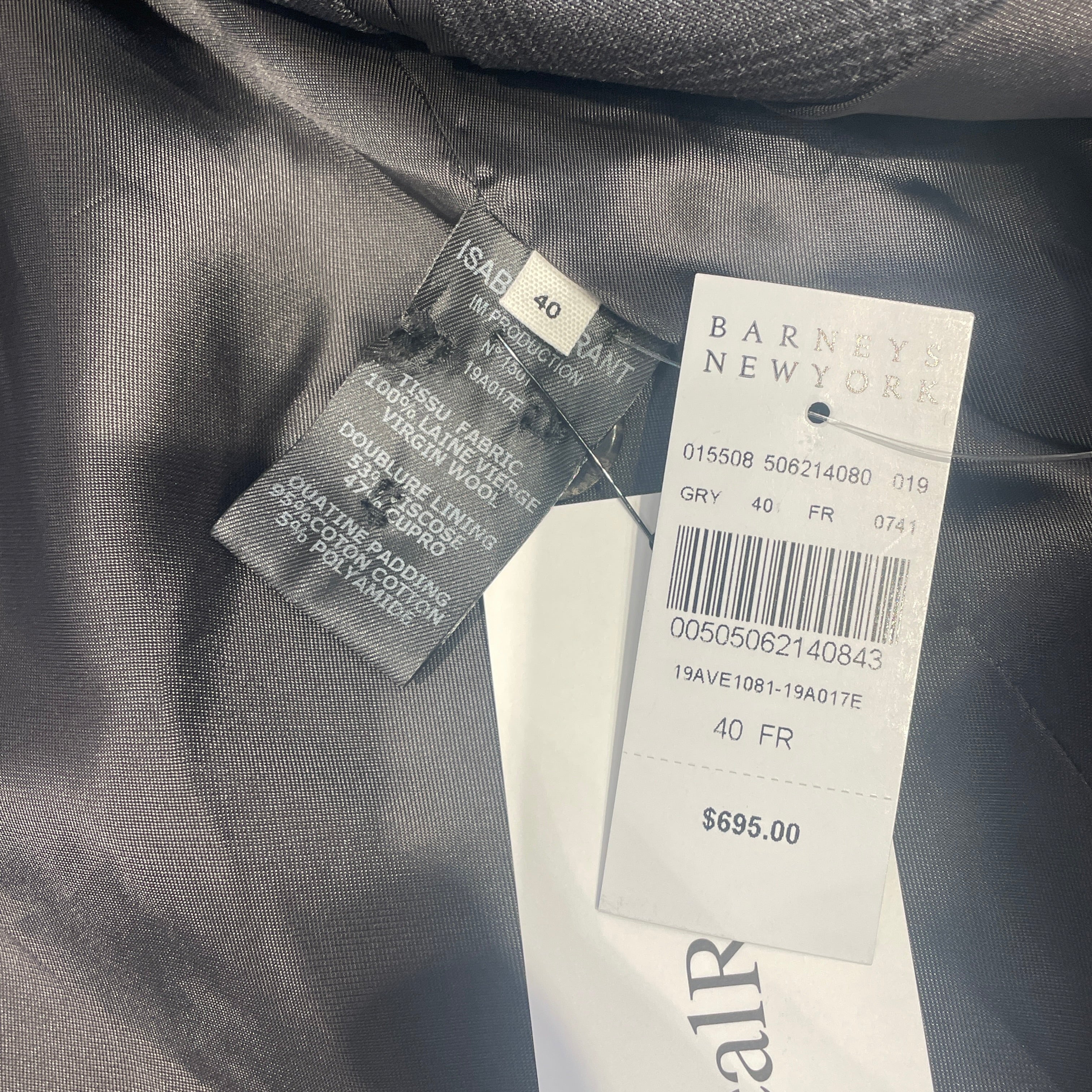 ISABEL MARANT ETOILE/Jacket/40/Hombre Check/Wool/GRY/Single Breasted/One Button view 4