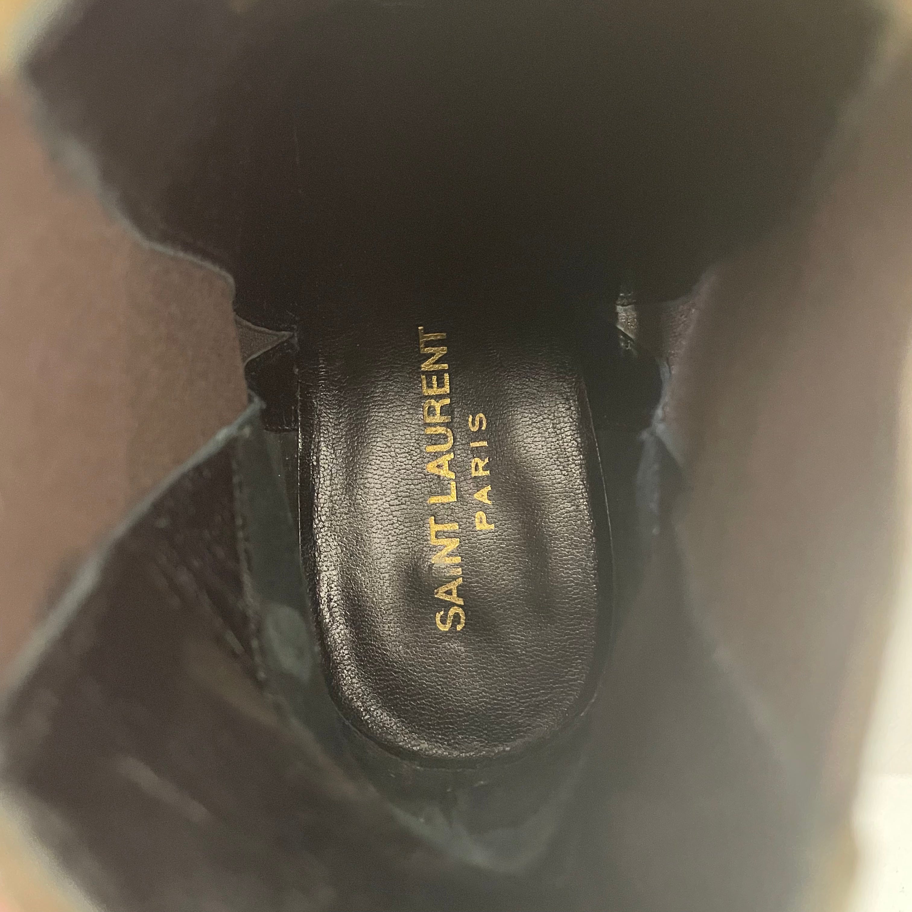 SAINT LAURENT/Heels/EU 36/Suede/CML/CHELSEA W FRINGE view 3