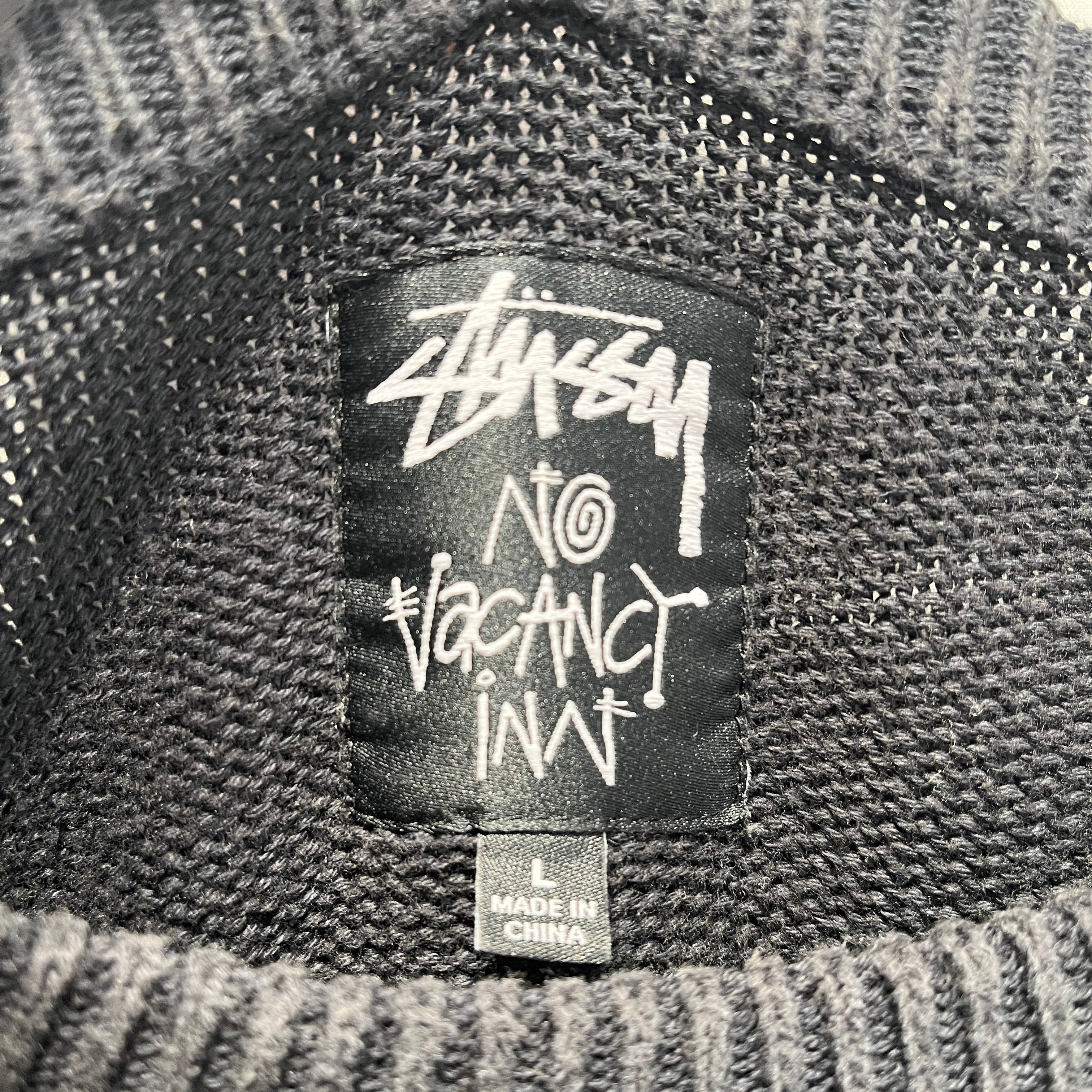 STUSSY/Sweater/L/Cotton/BLK/X NO VACANCY INN view 3