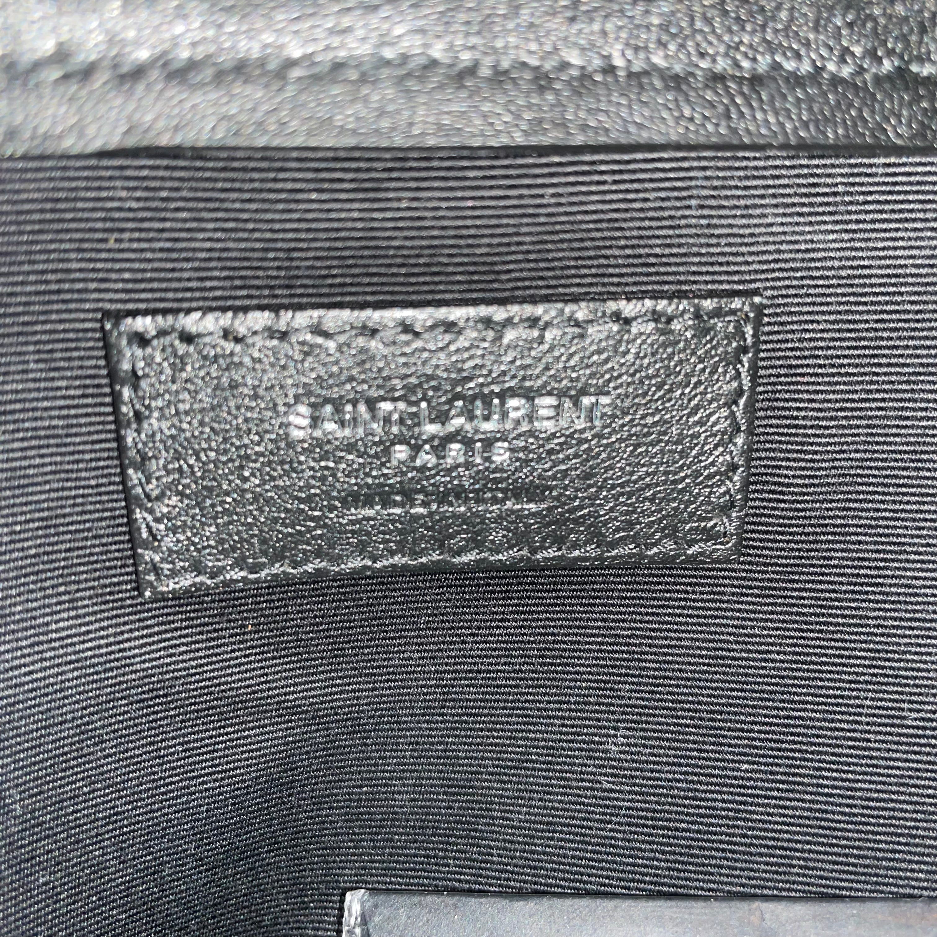 SAINT LAURENT/Cross Body Bag/All Over Print/Leather/BLK/Studded Gem YSL Bucket Bag view 5