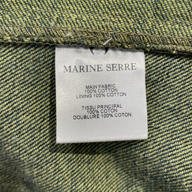 MARINE SERRE/Regenerated Blue & Green Moon Denim Jacket/48/Cotton