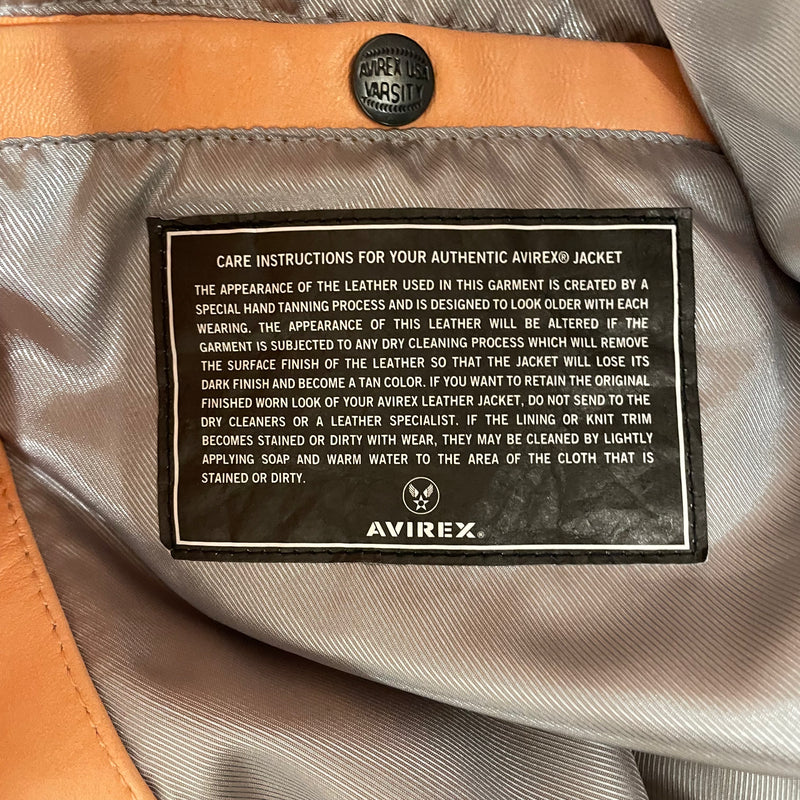HELLSTAR/AVIREX/Leather Jkt/L/Leather/ORN/STAR PATCHES