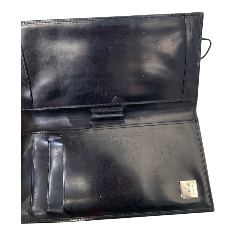 FENDI/Bifold Wallet/All Over Print/Leather/BLK/