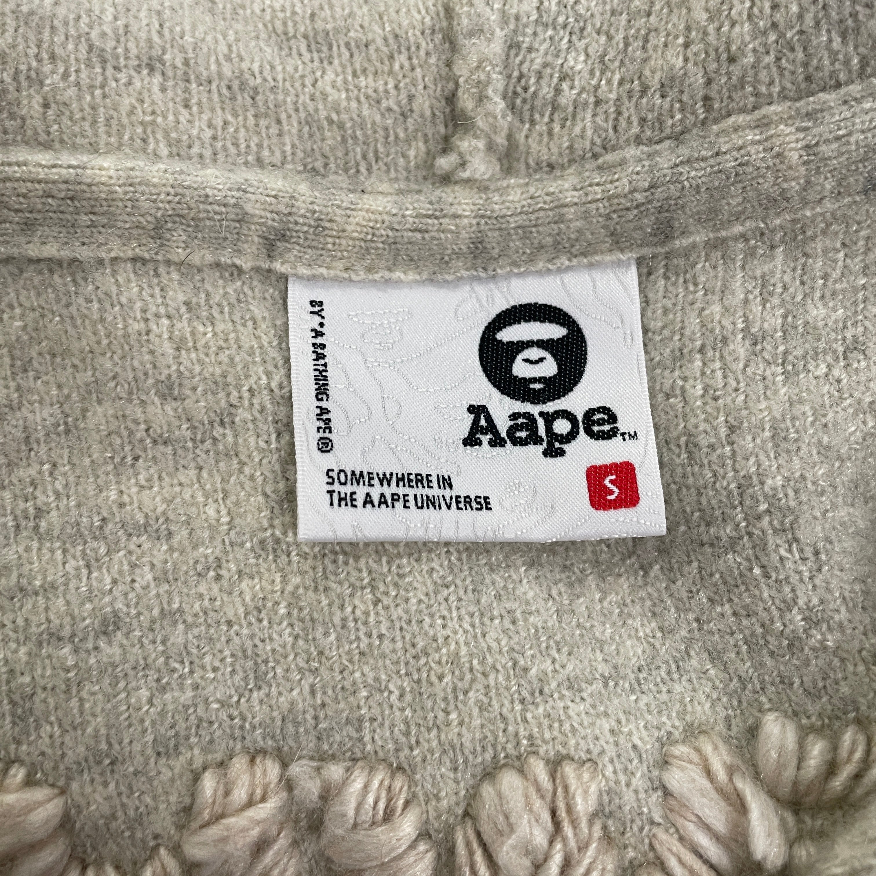 AAPE BY A BATHING APE/Zip Up Hoodie/S/Cotton/GRY/ZIP CARDIGAN MOON FACE view 3