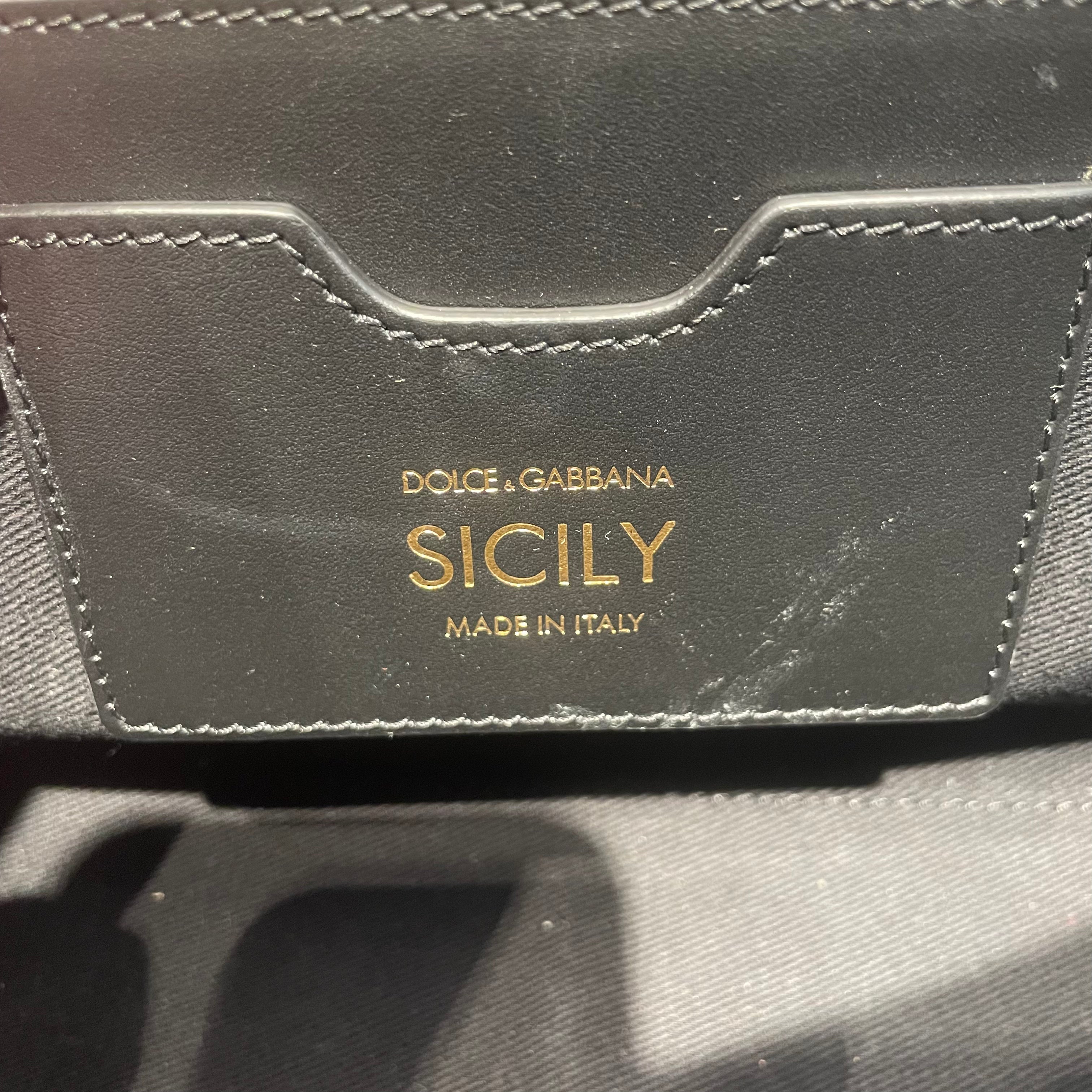 DOLCE&GABBANA/Cross Body Bag/Camouflage/Denim/GRN/SICILY TOTE BAG view 5