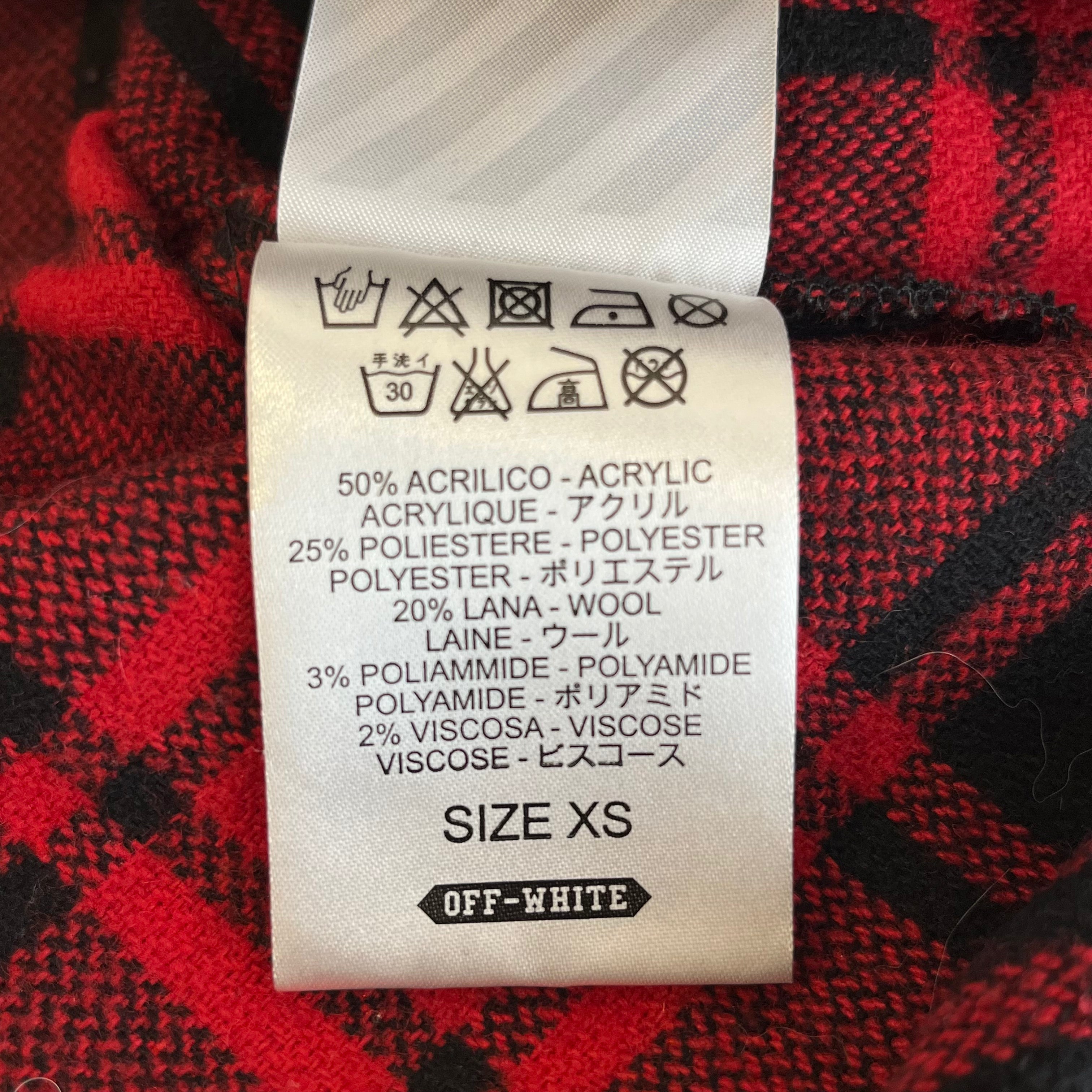 OFF-WHITE/Flannel Shirt/XS/Acrylic/RED/Plaid/ view 4