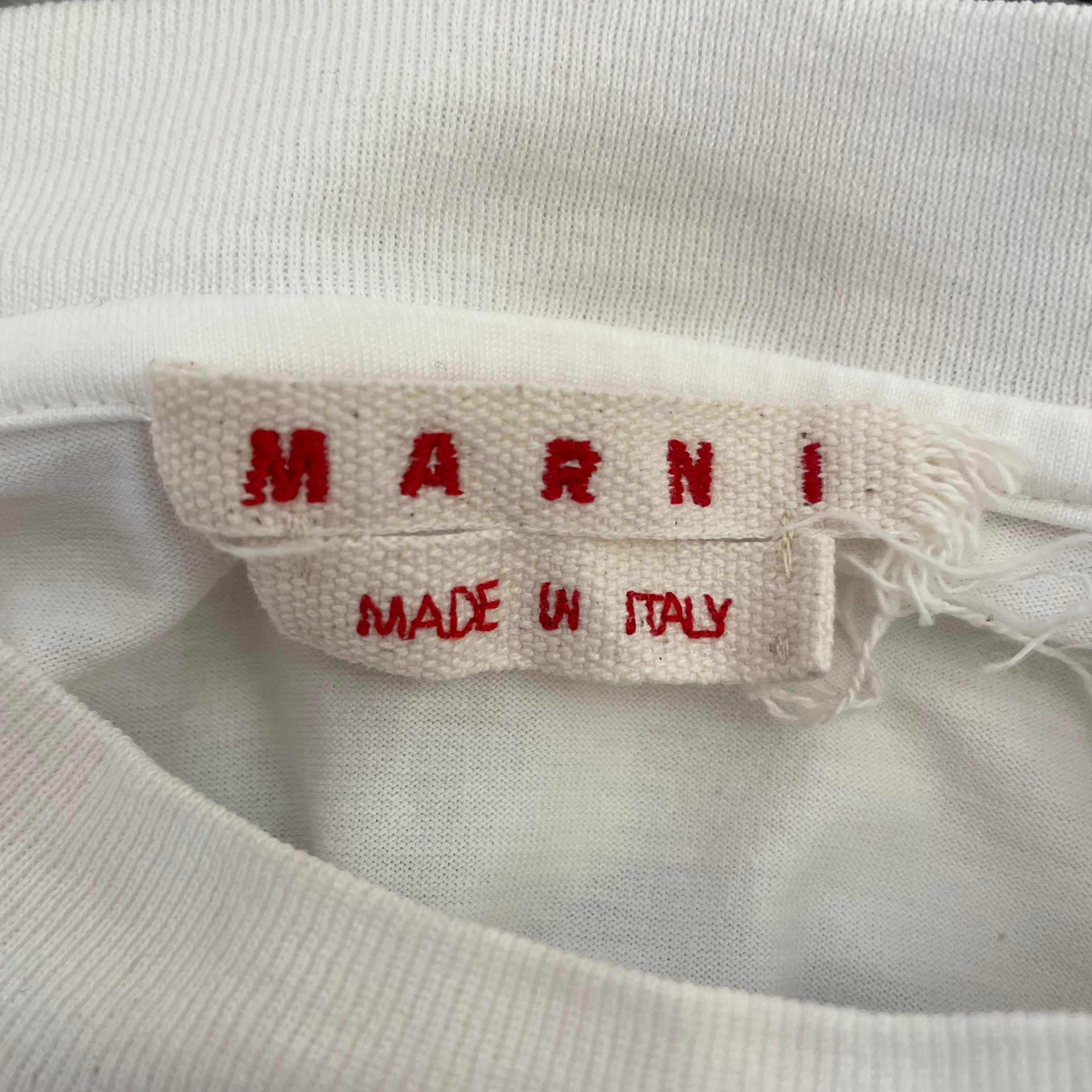 MARNI/T-Shirt/M/Graphic/Cotton/WHT/HUMU0223IP view 3