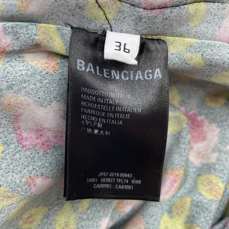 BALENCIAGA/Dress/36/Floral Pattern/Velour/MLT/Mini Length/VELVET MINI