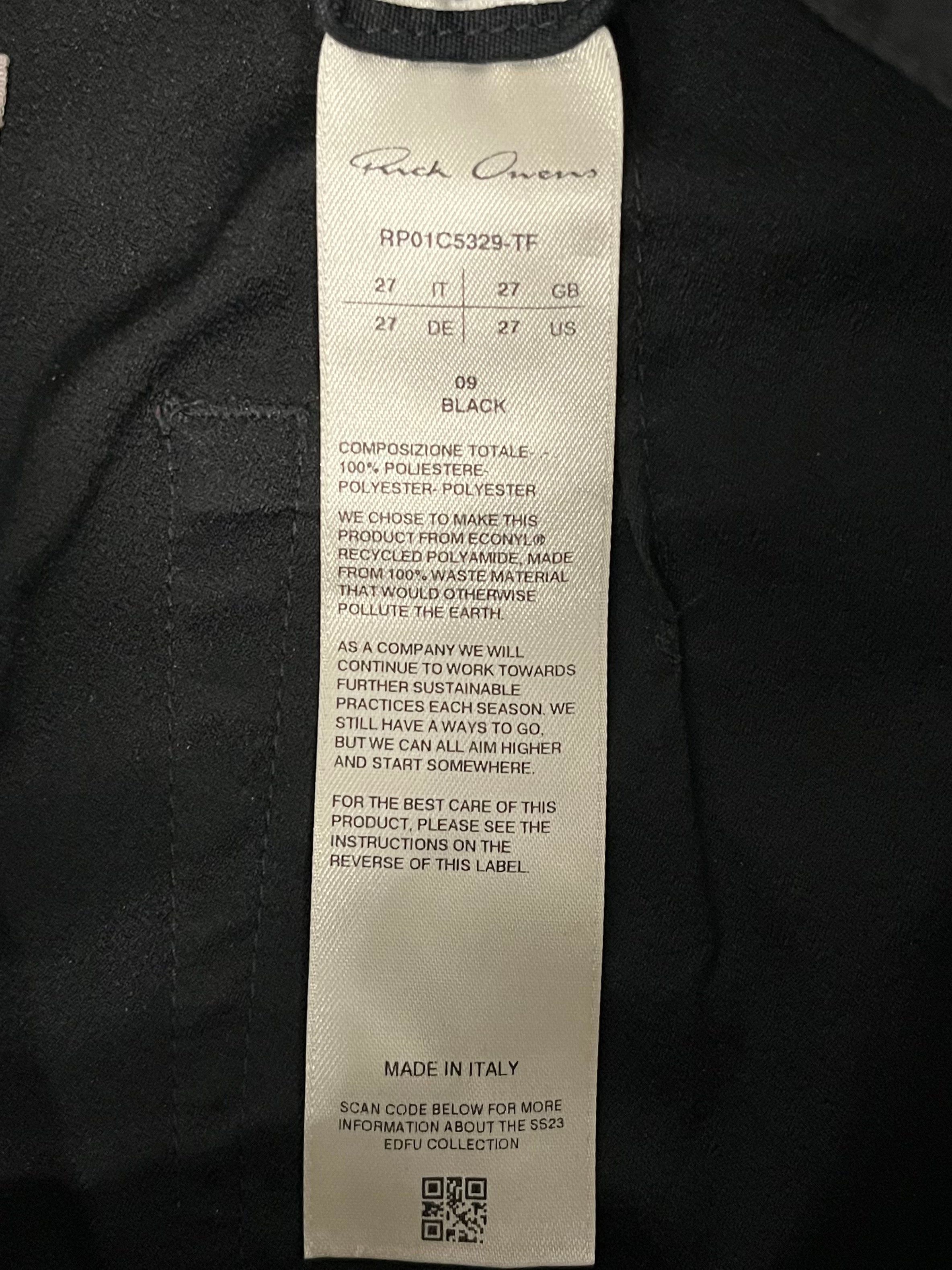 Rick Owens/Bootcut Pants/27/Polyester/BLK/High-waisted/FLARED HIGH WAISTED PANT view 4