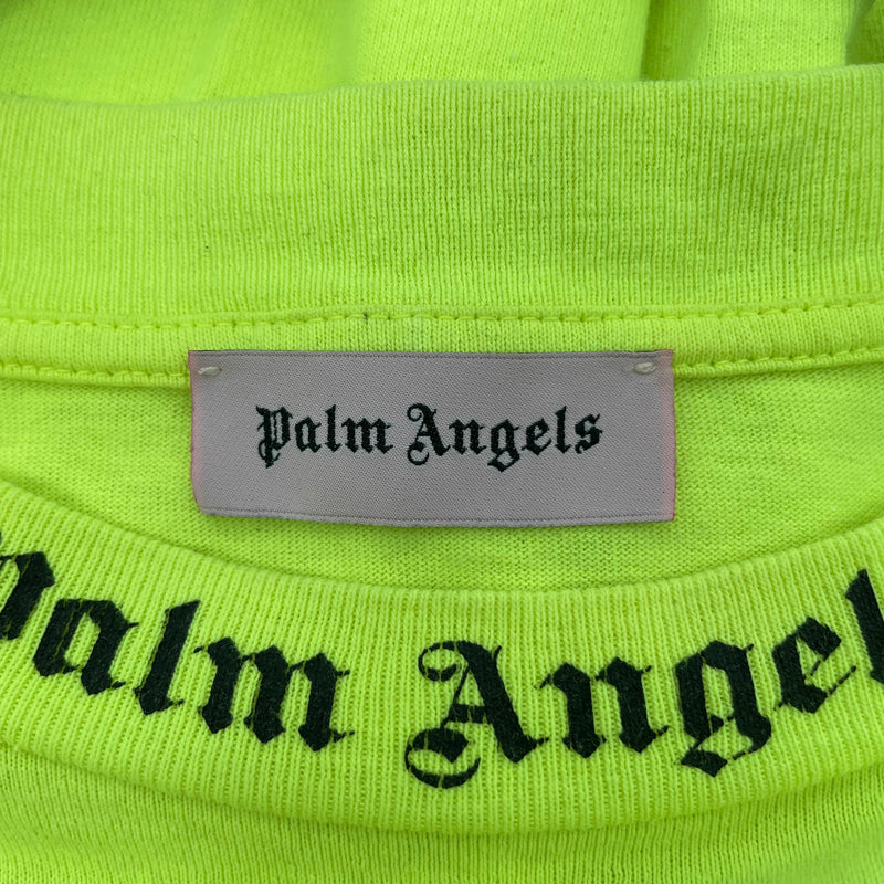 Palm Angels/LS T-Shirt/XS/Cotton/YEL/black palm angels writing