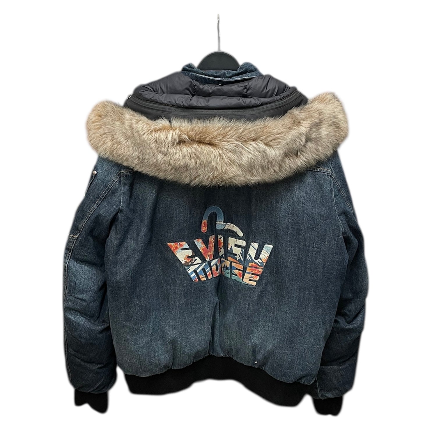 MOOSE KNUCKLES/EVISU/Puffer Jkt/XL/Cotton/NVY/LOGO EMBROIDERY BACK view 2