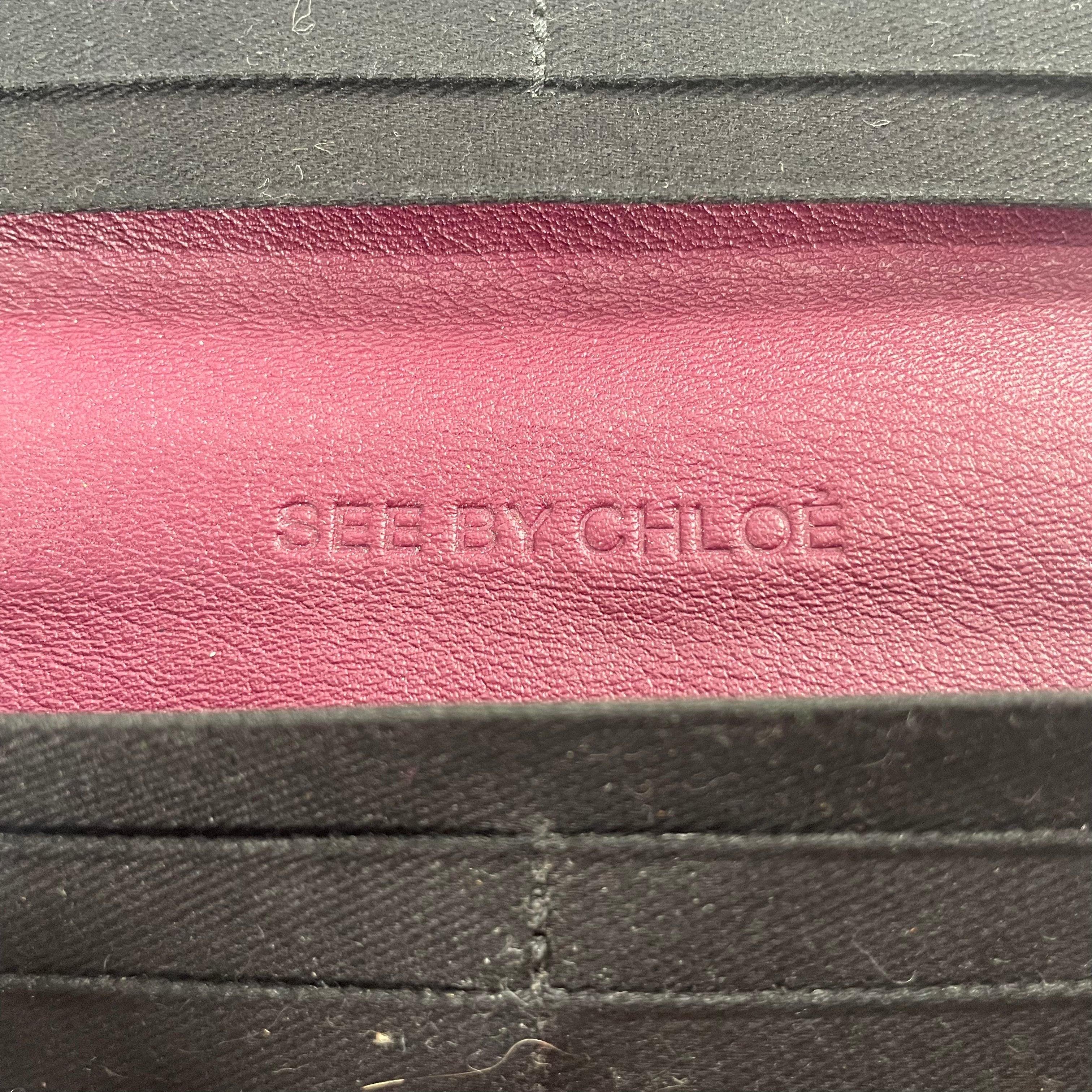 SEE BY CHLOE/Long Wallet/Leather/BRD/GOLD LOGO ON FRONT view 3