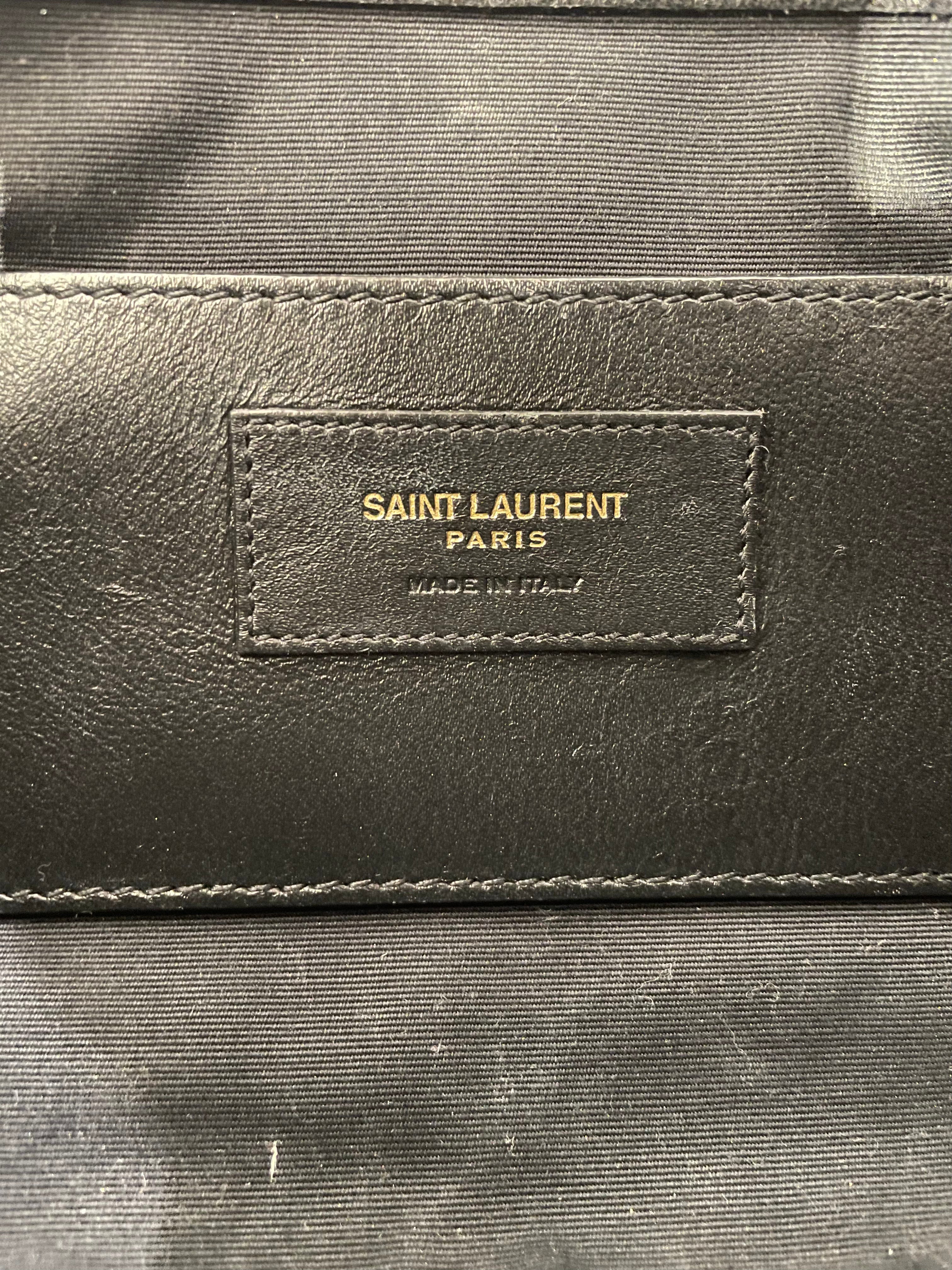 SAINT LAURENT/Clutch Bag/Leather/BLK/quilted leather view 4