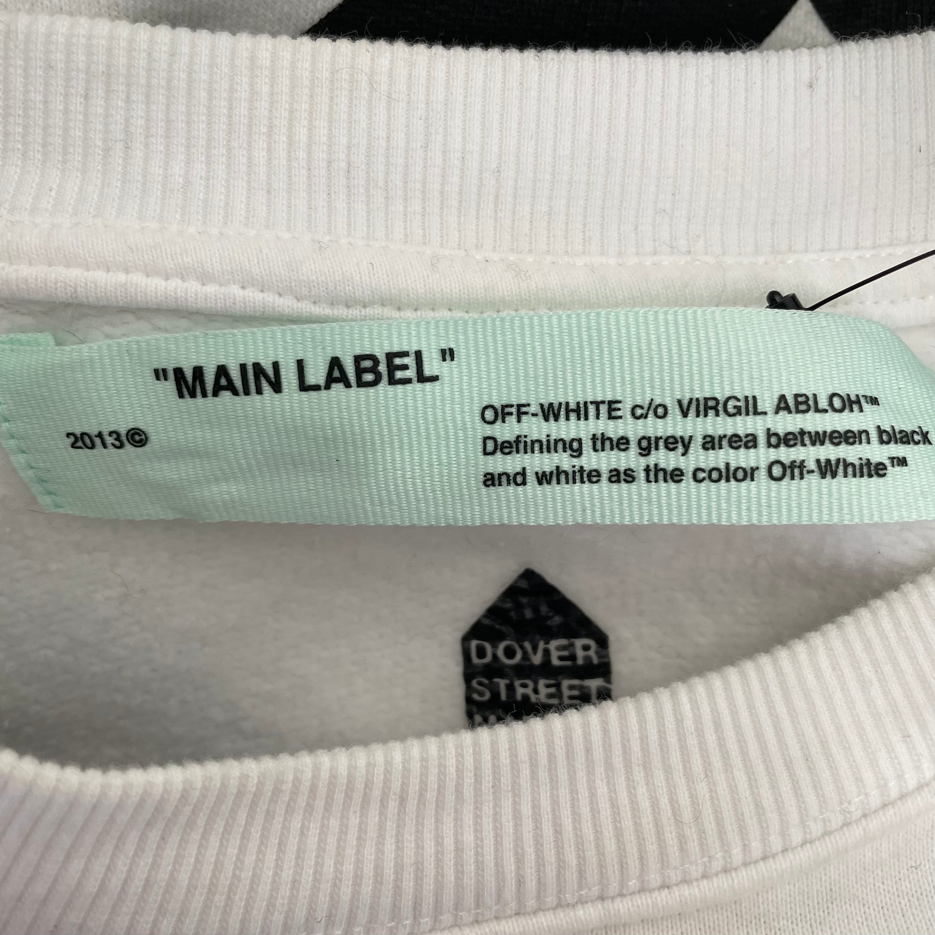 OFF-WHITE/DOVER STREET MARKET/Sweatshirt/L/Graphic/Cotton/WHT/watch your back view 3