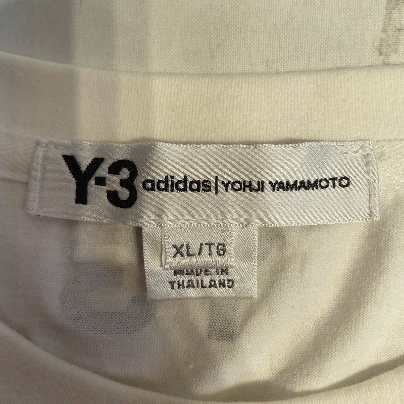 Y-3/YOHJI YAMAMOTO/adidas/T-Shirt/M/Cotton/WHT/Graphic/