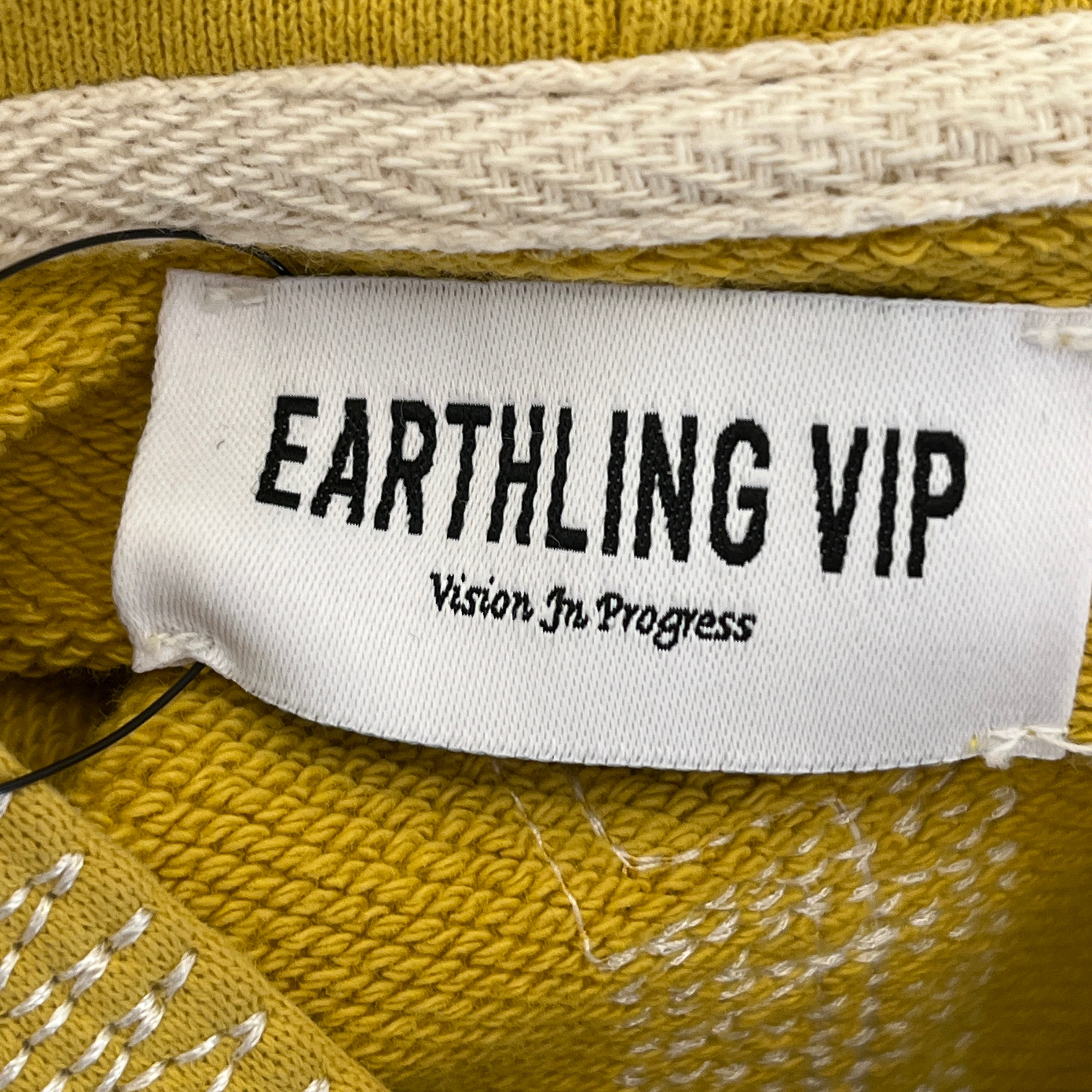 EARTHLING VIP/Hoodie/XXL/Cotton/YEL/Oversize/HOLEY/VIP/WHITE STITCHING view 4