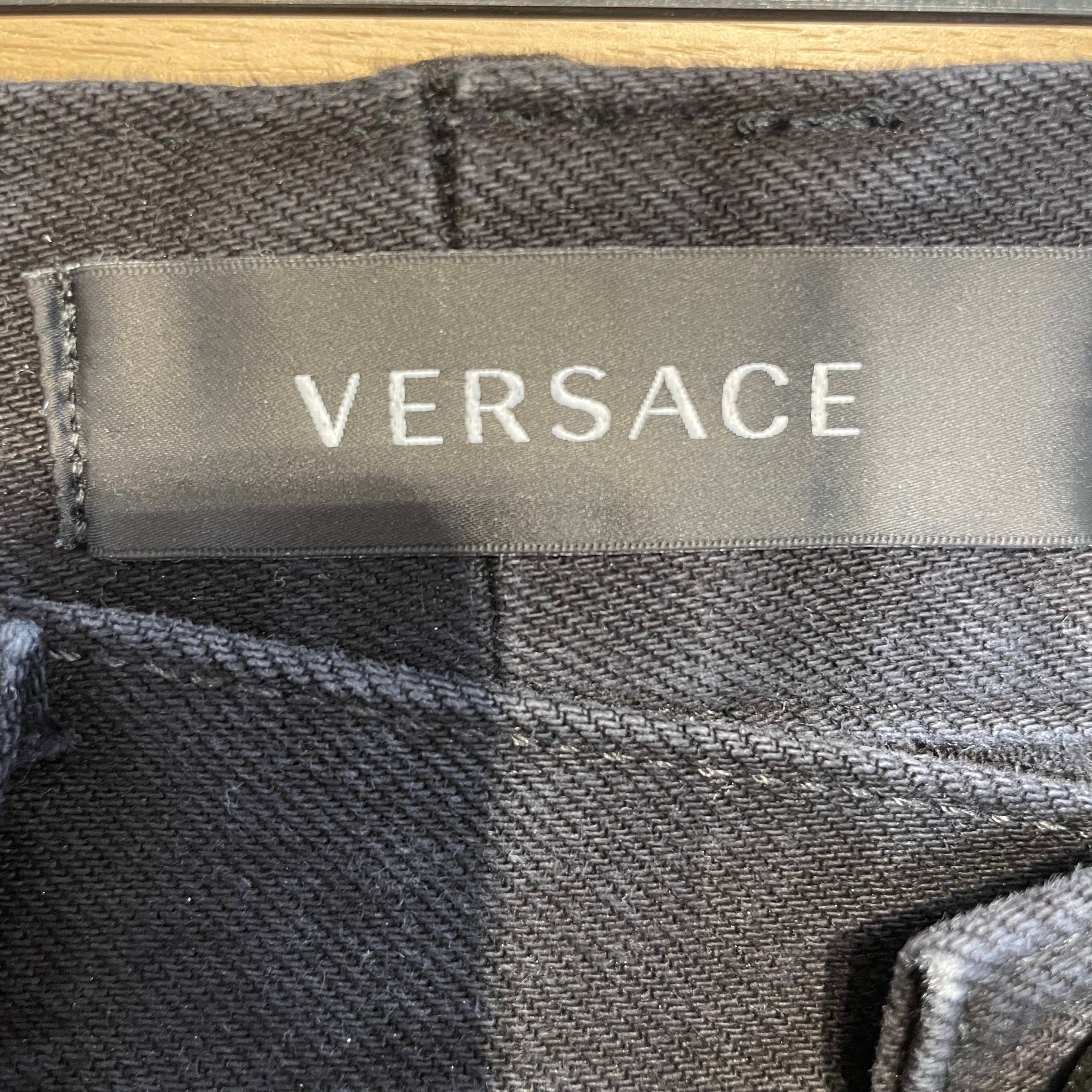 VERSACE/Skinny Pants/32/Denim/BLK/Front Logo Lock Jeans view 3