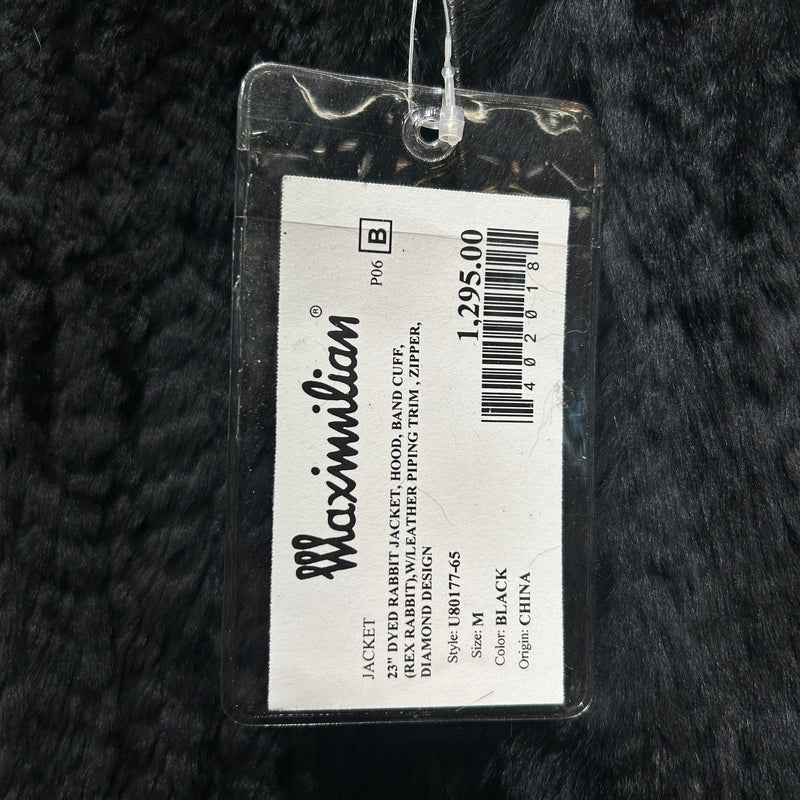 MAXIMILIAN FURS/Vintage/Zip Up Hoodie/Fur/BLK/RABBIT