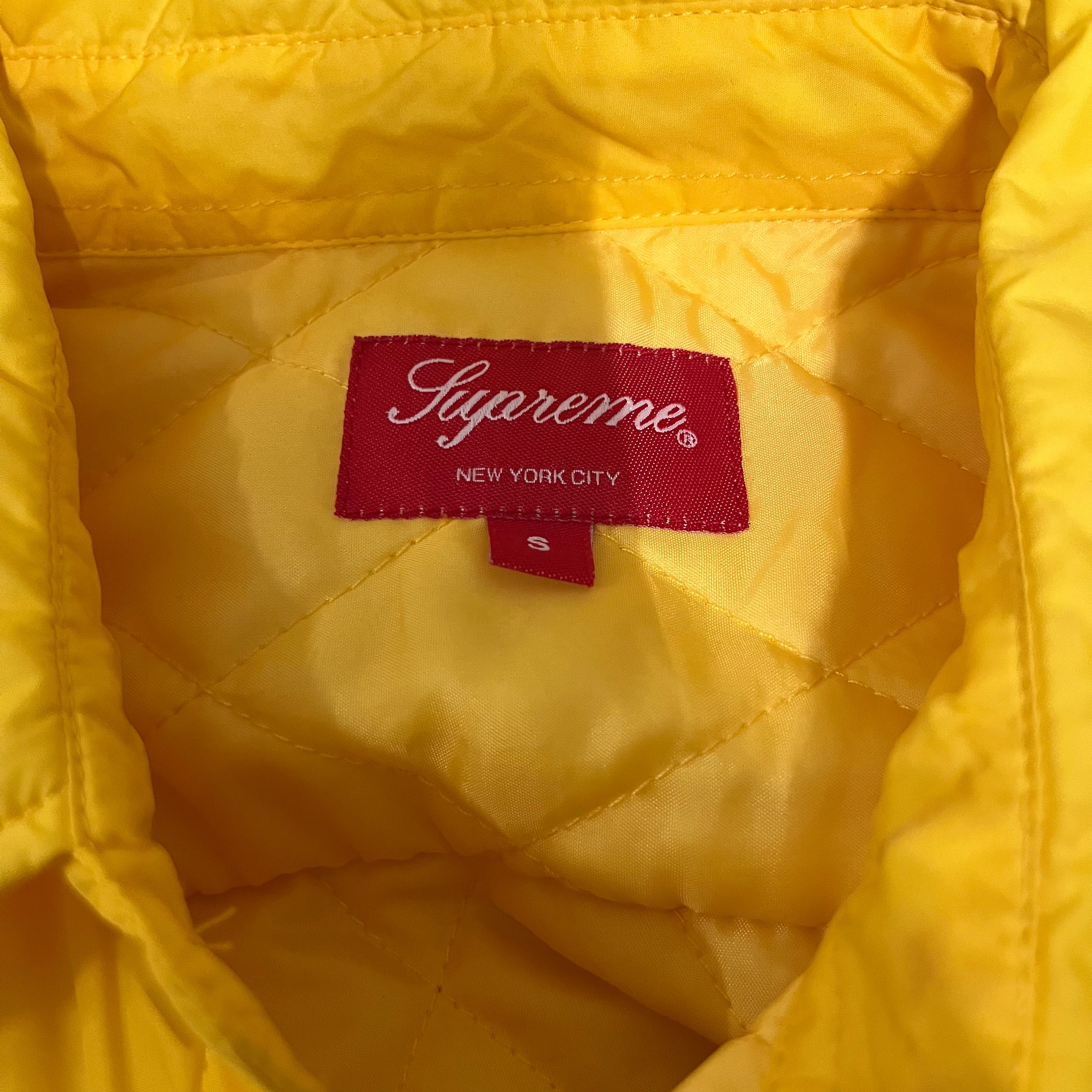 Supreme/Quilted Jkt/S/Nylon/YEL/ny logo view 3