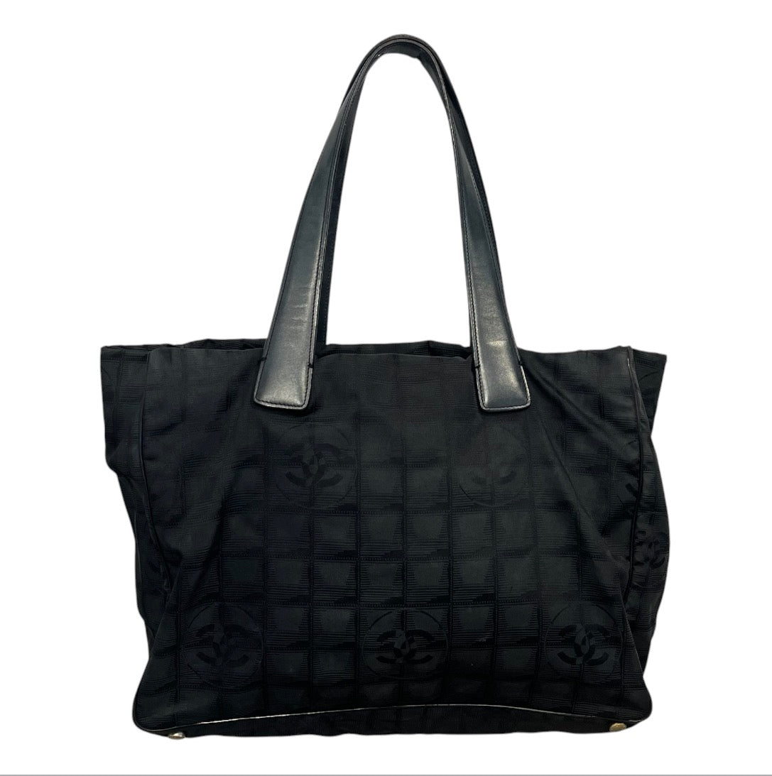 CHANEL/Tote Bag/Nylon/BLK/travel ligne tote view 1