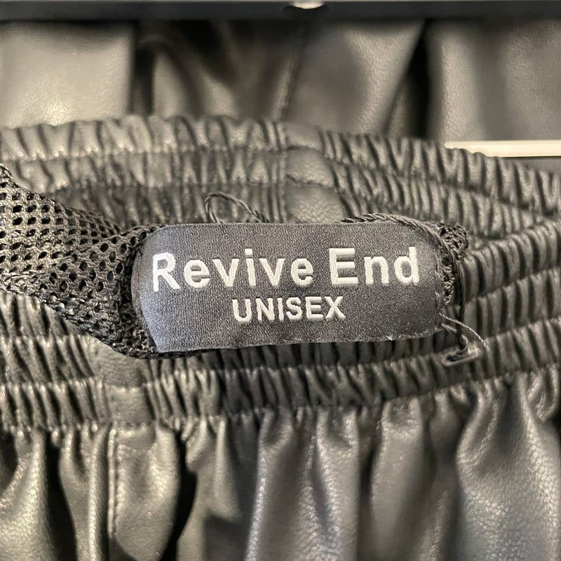 Revive End/Straight Pants/S/Leather/BLK/